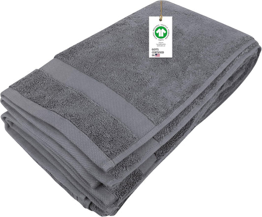 Delara 100% Organic Cotton Towels 650 GSM Plush Feather Touch Quick Dry Bath Sheet, GOTS Certified, Oeko-Tex Green Certified, Organic Cotton Bath Sheet, 36"X70"