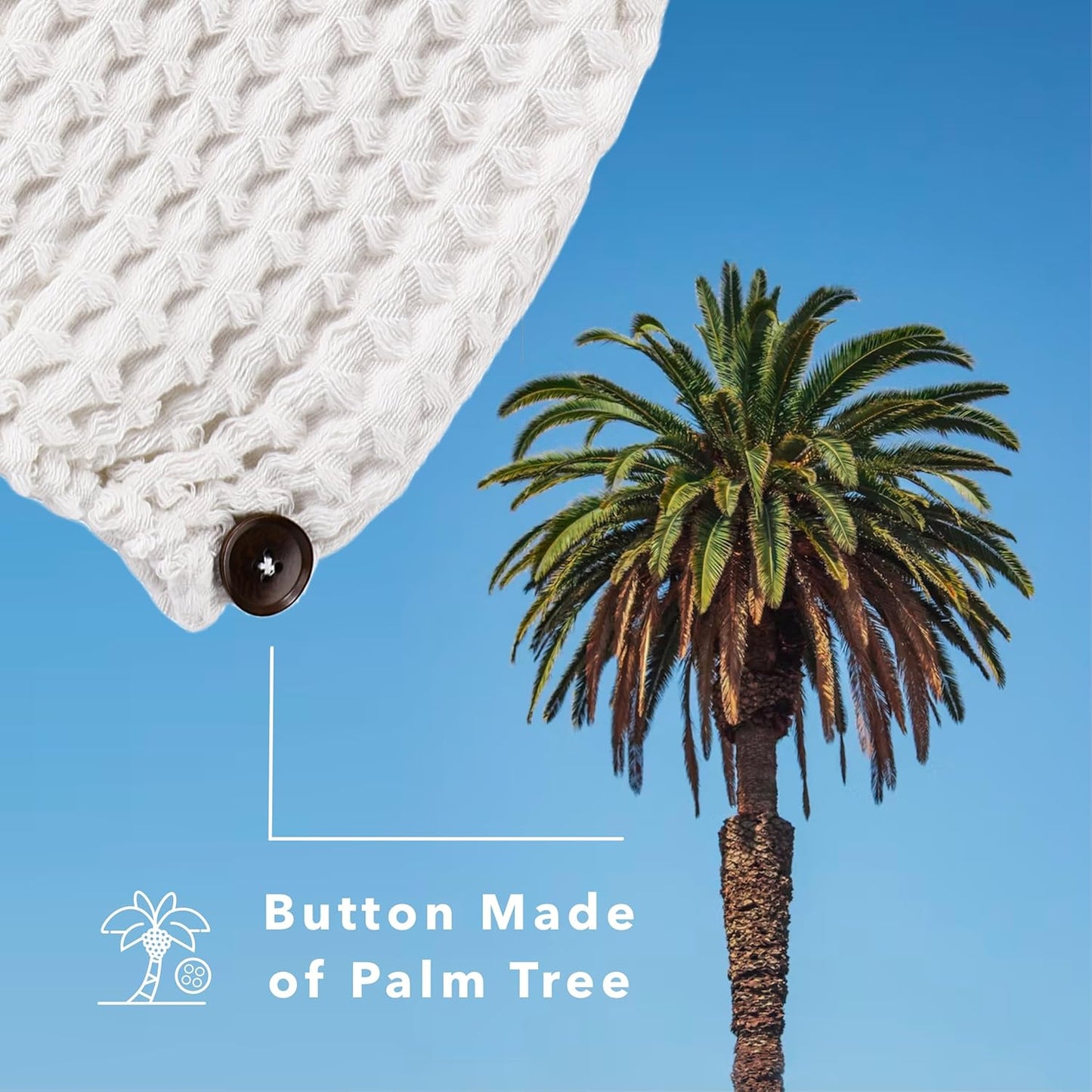 Hair Towel | 100% Cotton Silk Hair-Drying Waffle Wrap Turban for Women, Ultra-Absorbent, Anti Frizz, Hair Damage Protection for Straight and Curly Hair (Shell White, 1 Pack)