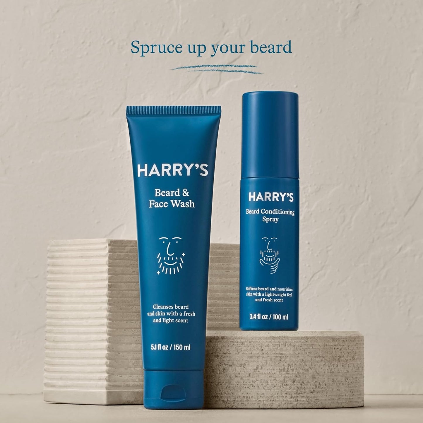 Harry's Beard Grooming Kit for Men, 5.1 Fl. Oz Wash and 3.4 Oz Conditioning Spray, Beard Care Kit