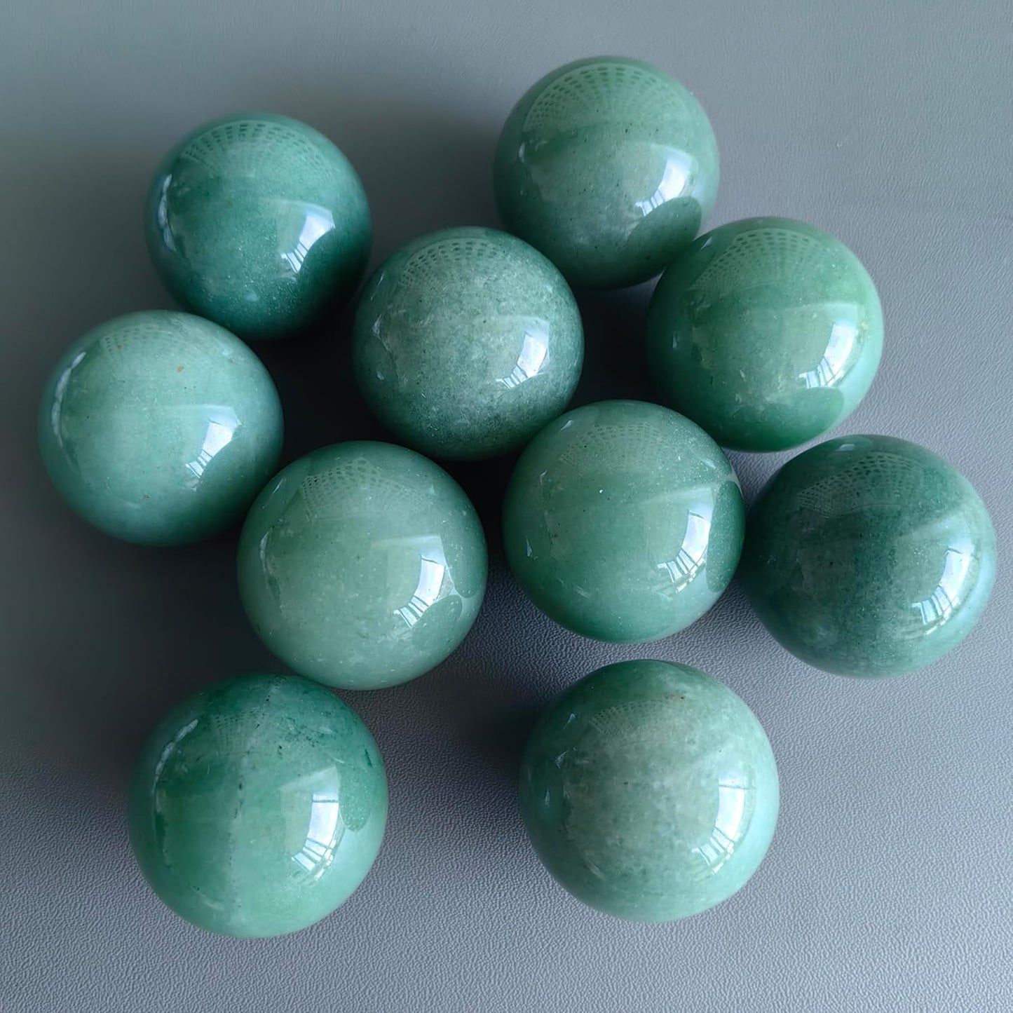 Hand Exercise Balls 30mm for Women - Set of 2 Natural Crystal Stone Spheres - Finger Joint Relief & Stress Relax, Perfect Size for Women's Hands, Green Aventurine