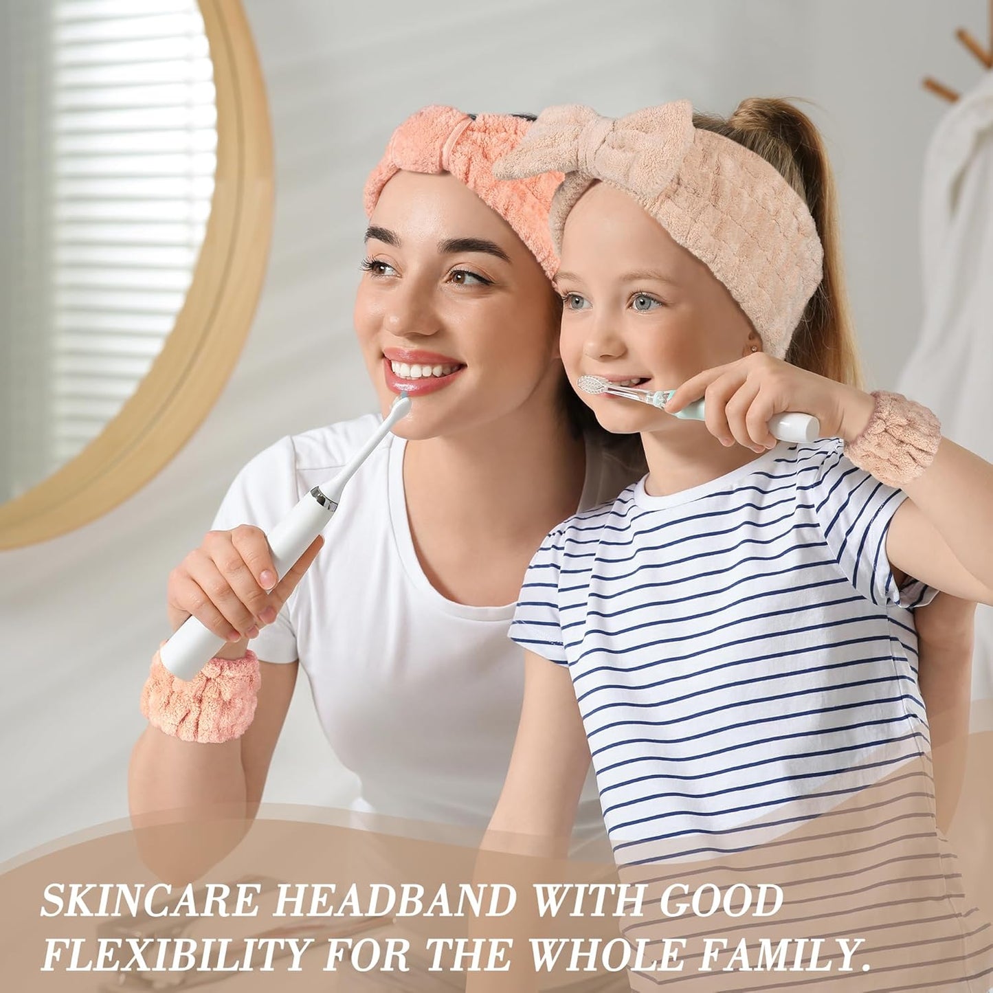 Spa Headband and Wristband Set - 3-Piece Skincare Headbands & 6-Piece Wrist Spa Wristbands for Women,Facial Hairbands for Washing Face, Makeup, Sports, Yoga, Headband for Washing Face