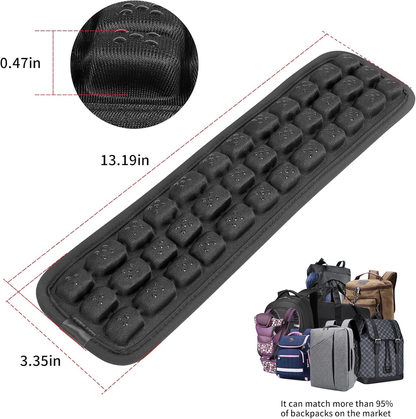 Shoulder Strap Pad of 3D Air Cushion, Backpack Accessories, Non-Slip Shoulder Strap Pad, for Hiking and Camping Bags