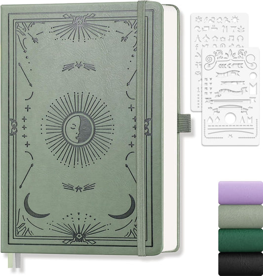 Plain Journal for Women Men, 192 Pages A5 Notebook Journal, Hardcover Notebook with 100Gsm Thick Pages, Leather Note Book for Writing, Travel, Business, Office, Prayer 5.7 x 8.3, Light Green