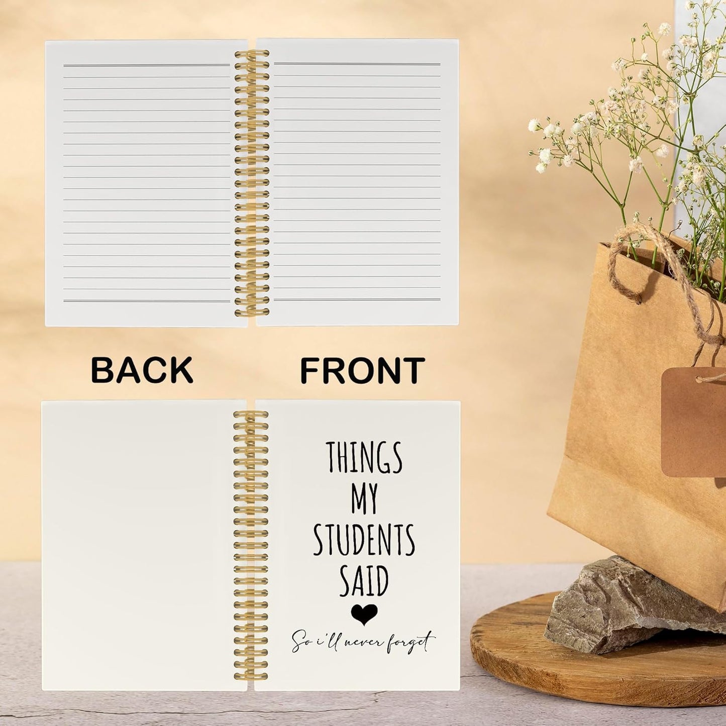 CUANFDDSF Teachers Appreciation Gifts Notebook, Back to School Teacher Gifts Journal Notebooks for Note Taking,Writing Pads，Thank You Teacher Gift Hardcover Spiral Notebook 5.5x8.3 Inch