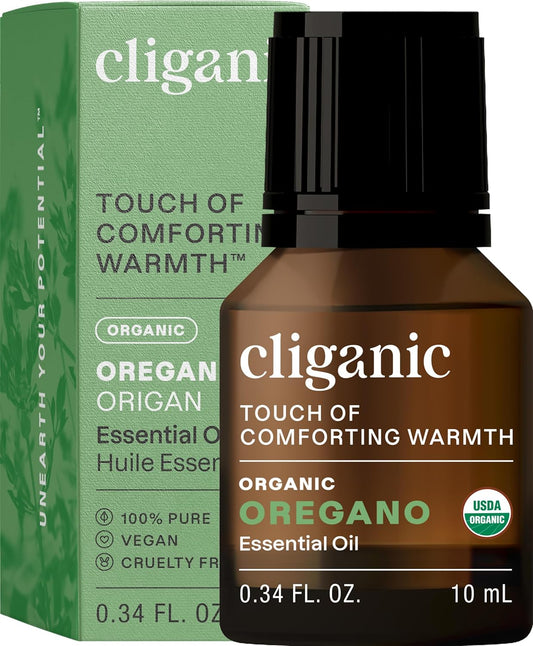 Cliganic Organic Oregano Essential Oil, 100% Pure Natural for Aromatherapy | Non-GMO Verified (Packaging May Vary)