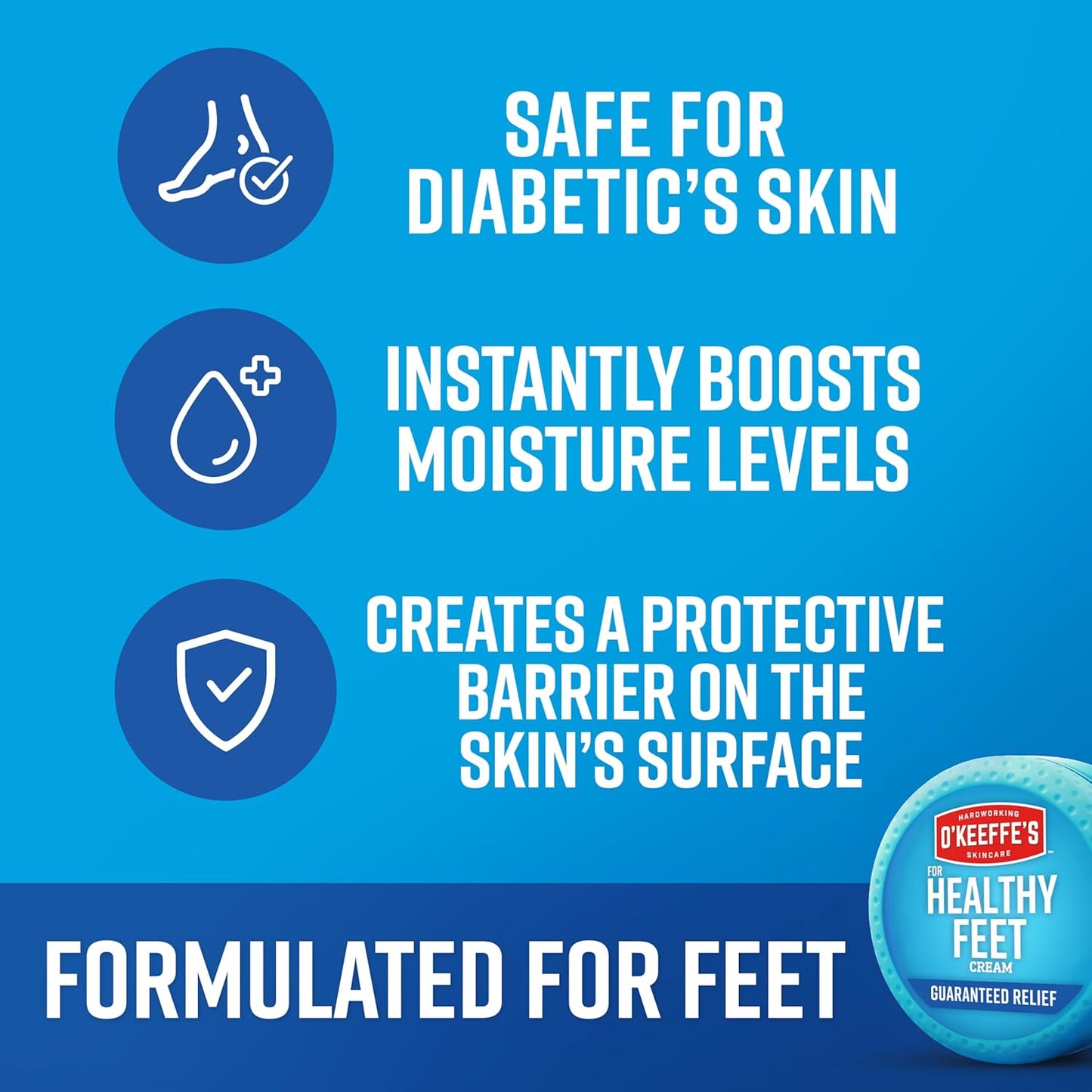 O'Keeffe's for Healthy Feet Foot Cream - 3.2 oz Jar (12 Pack) - Guaranteed Relief for Extremely Cracked, Dry Feet, Repairing Skincare, Instantly Boosts and Retains Moisture Levels