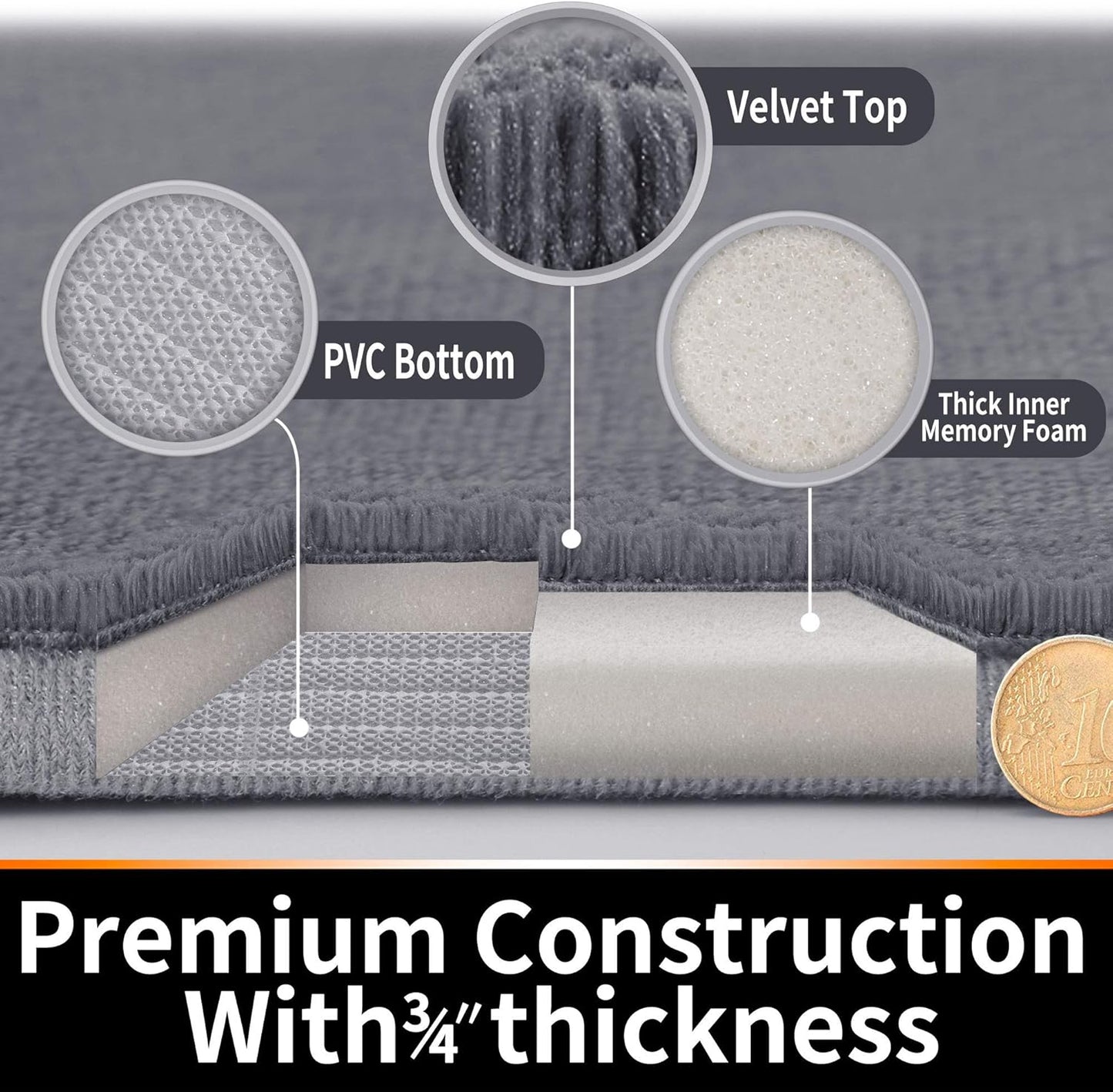 Yimobra Bathroom Runner 55"x24", Non Slip Memory Foam Bath Mat, Super Soft Water Absorbent Hallway Carpet, Machine Washable Rug for Vanity Tub Shower, Pink