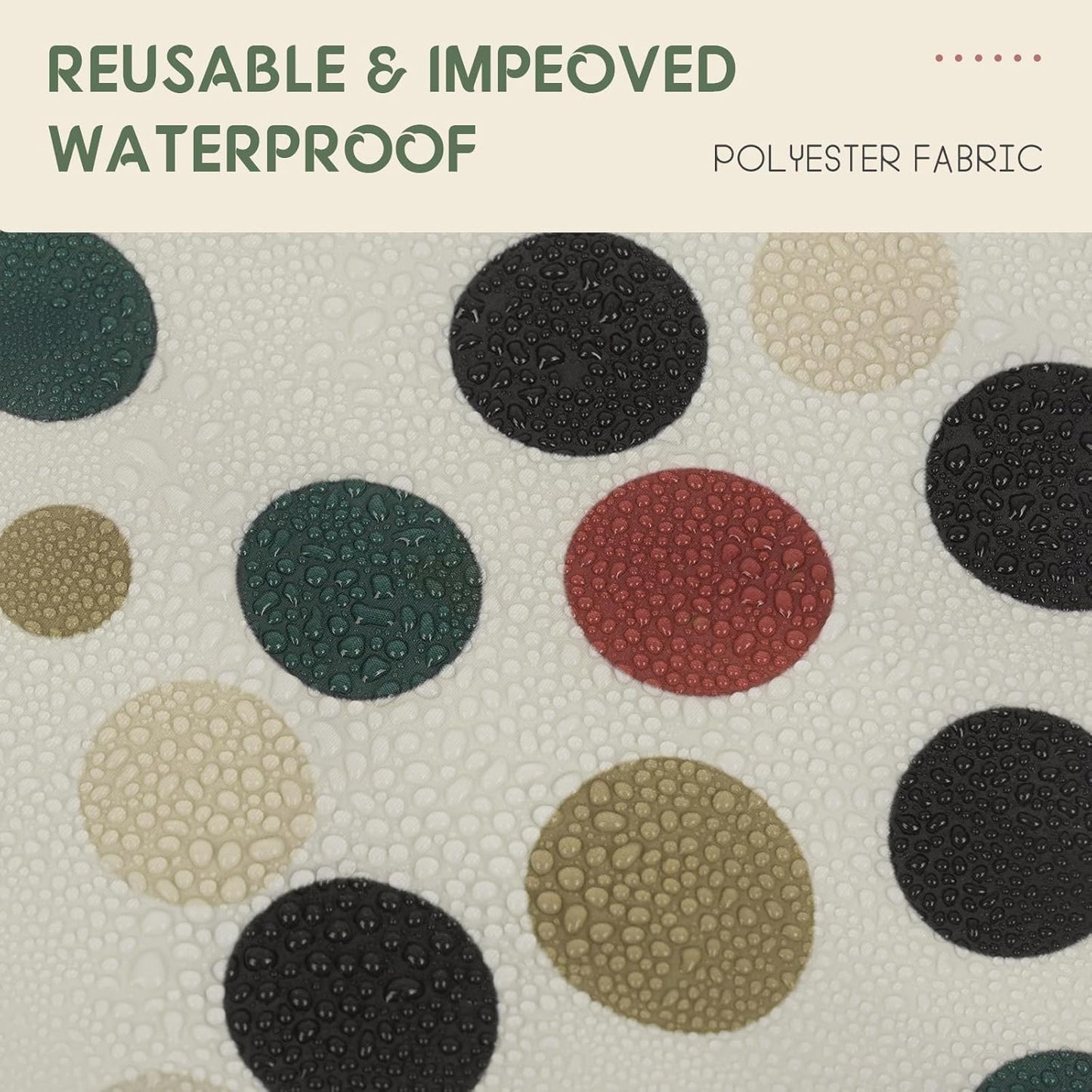 Years calm Luxury Shower Caps for Women Reusable Waterproof – Polka Dot Double Layer Bath Cap with Adjustable Elastic for Braids & Long Hair, Comfortable & Stylish, Versatile Use (Beige)