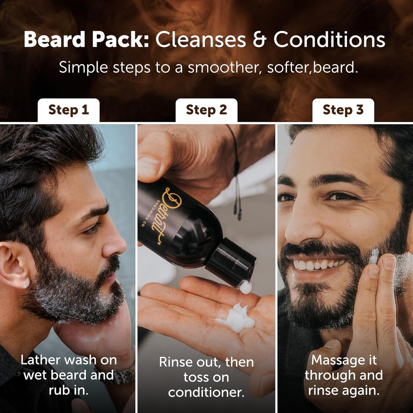 Detroit Grooming Co. Beard Wash & Conditioner Bundle – The Ultimate Beard Kit with Biotin & Argan Oil – Fresh Cherry Tobacco Scent – 8 oz Each (Royal Oak)