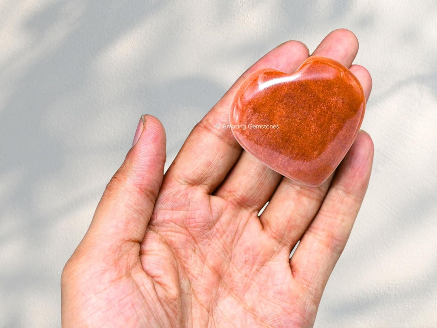 Amazing Gemstone Chocolate Jasper Crystal Heart Palm Stone - Pocket Massage Worry Stone for Natural Body Chakra Balancing, Reiki Healing and Crystal Grid