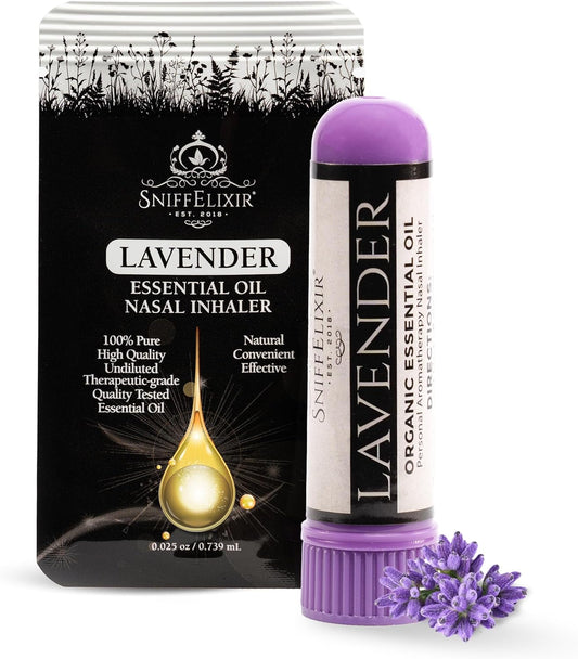 Nasal Stick Inhaler Lavender Nasal Aromatherapy Inhaler - Natural Essential Oil Inhaler for Calm Mind, Mood Boost Nausea Inhaler Relaxation Gifts Nasal Inhaler Stick Portable Nasal Inhalers for Adults