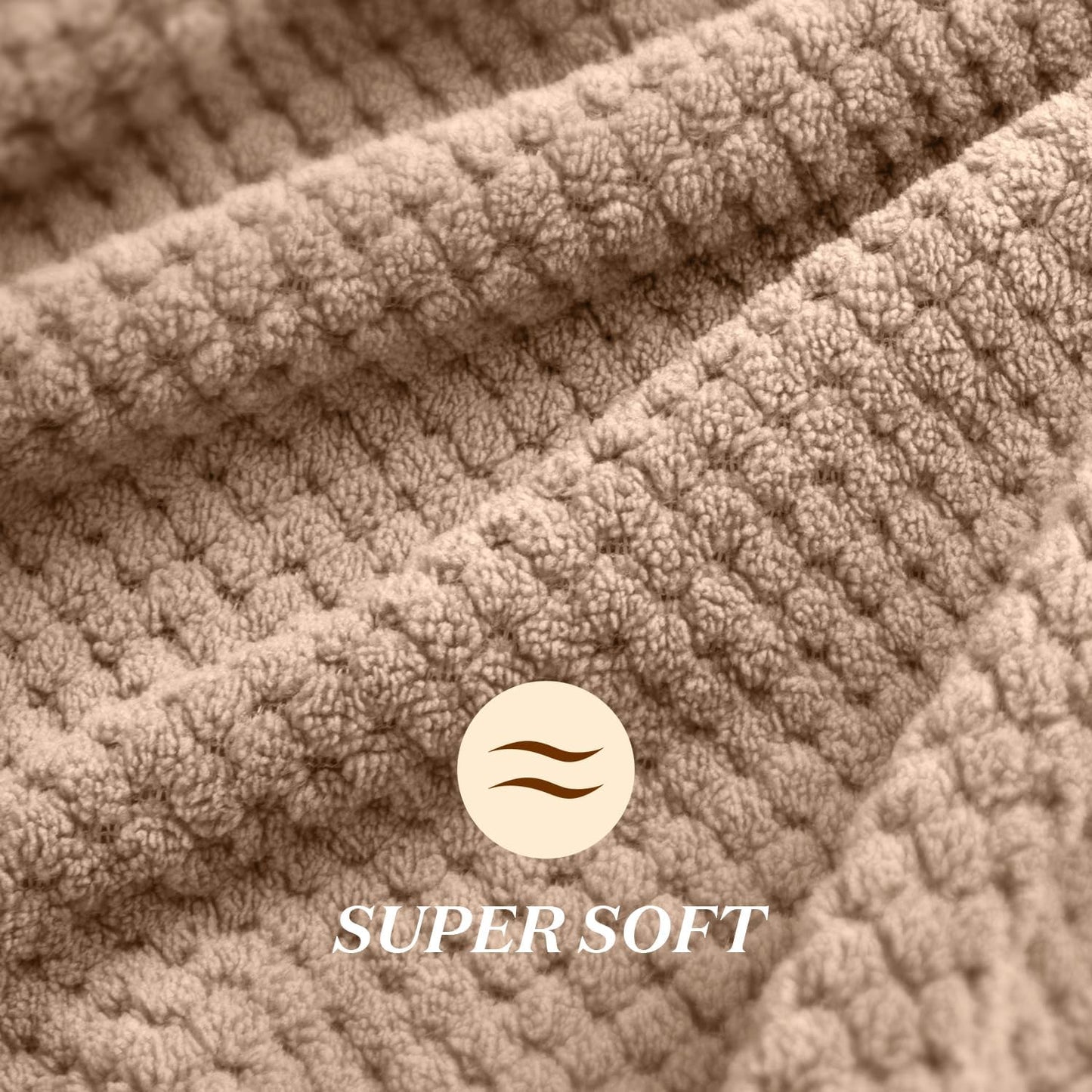 YFONG Large Hair Towel Wrap for Women, Super Absorbent Microfiber Hair Towel for Curly Hair, Fast Drying Hair Turbans with Elastic,Hair Drying Towel Wrap for Hair Care Anti Friz 26.3" X 40" (Brown)