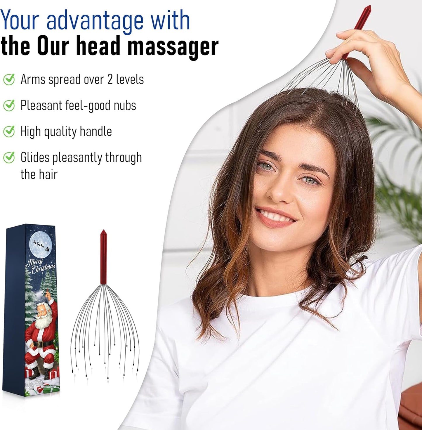 Head Massager Scalp Stocking Stuffers for Adults Men Women White Elephant Gifts Teens Gift for Men Who Have Everything Dad Christmas Mom Grandma Grandpa Him Her Stuffer Husband Ideas Boyfriend Father
