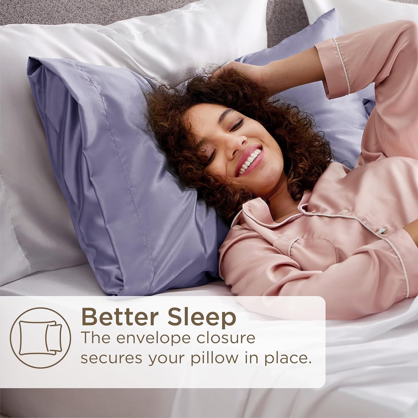 Bedsure Satin Pillowcases, Similar to Silk Pillow Cases Queen Size Set of 2, Pillow Case for Sleeping Women with Envelope Closure, Gifts for Women Men, Icelandic Blue, 20x30 Inches, 2pcs