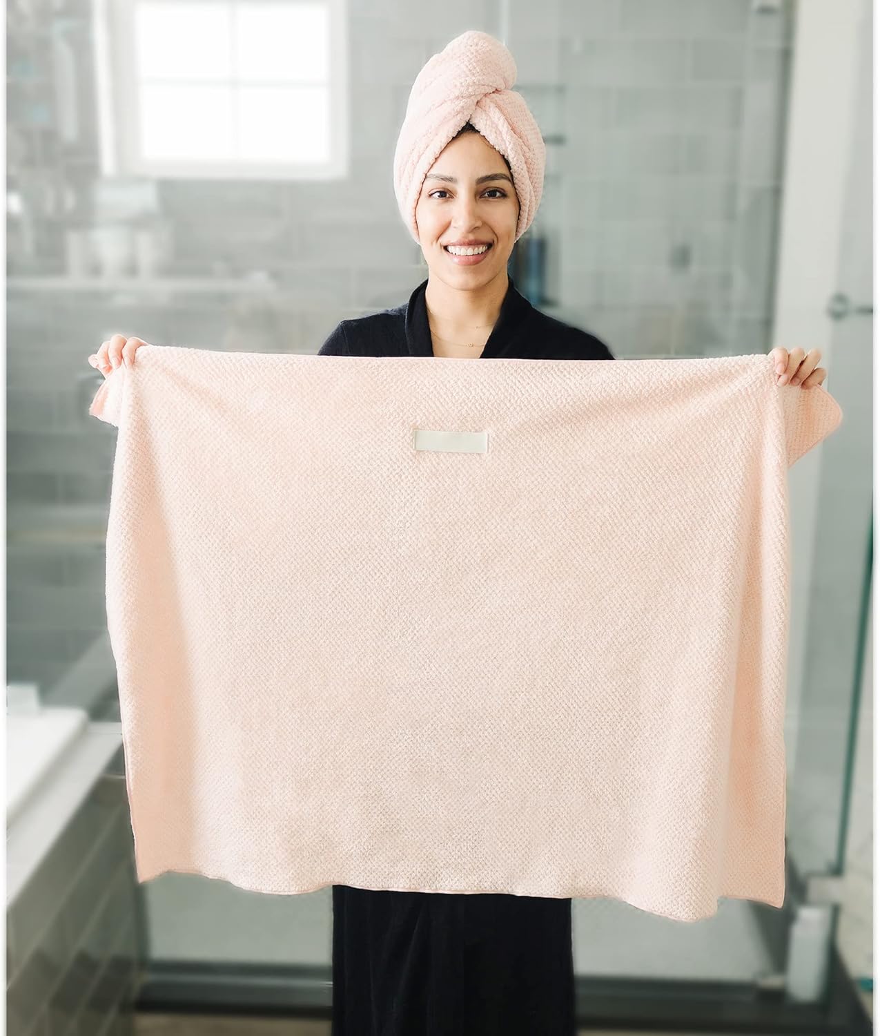 2 Packs Large Microfiber Hair Towels for Women, Super Absorbent & Quick Dry Hair Towel Wrap for Curly Hair Long & Short Hair- Anti-Frizz Hair Turbans for Wet Hair - 27.5''*39.4''