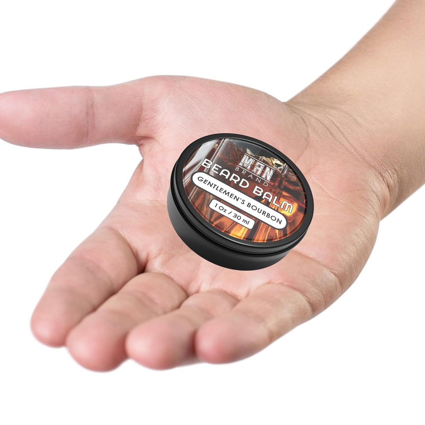 Beard Grooming Product - Natural Beeswax Based Conditioning Balm for Styling and Care - Scented in Gentlemen's Bourbon (1 oz / 30 ml)