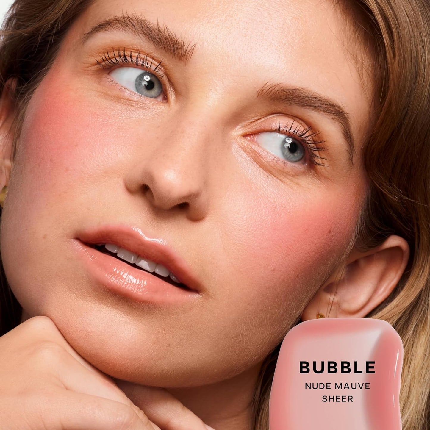 Saie Glossybounce - Hydrating Lip Gloss and Tinted Lip Oil Hybrid with Hyaluronic Acid & Jojoba Oil for Non-Sticky, Ultra-Shiny, Plump & Soft Lips - Everyday Makeup Essential - Bubble (.17 oz)