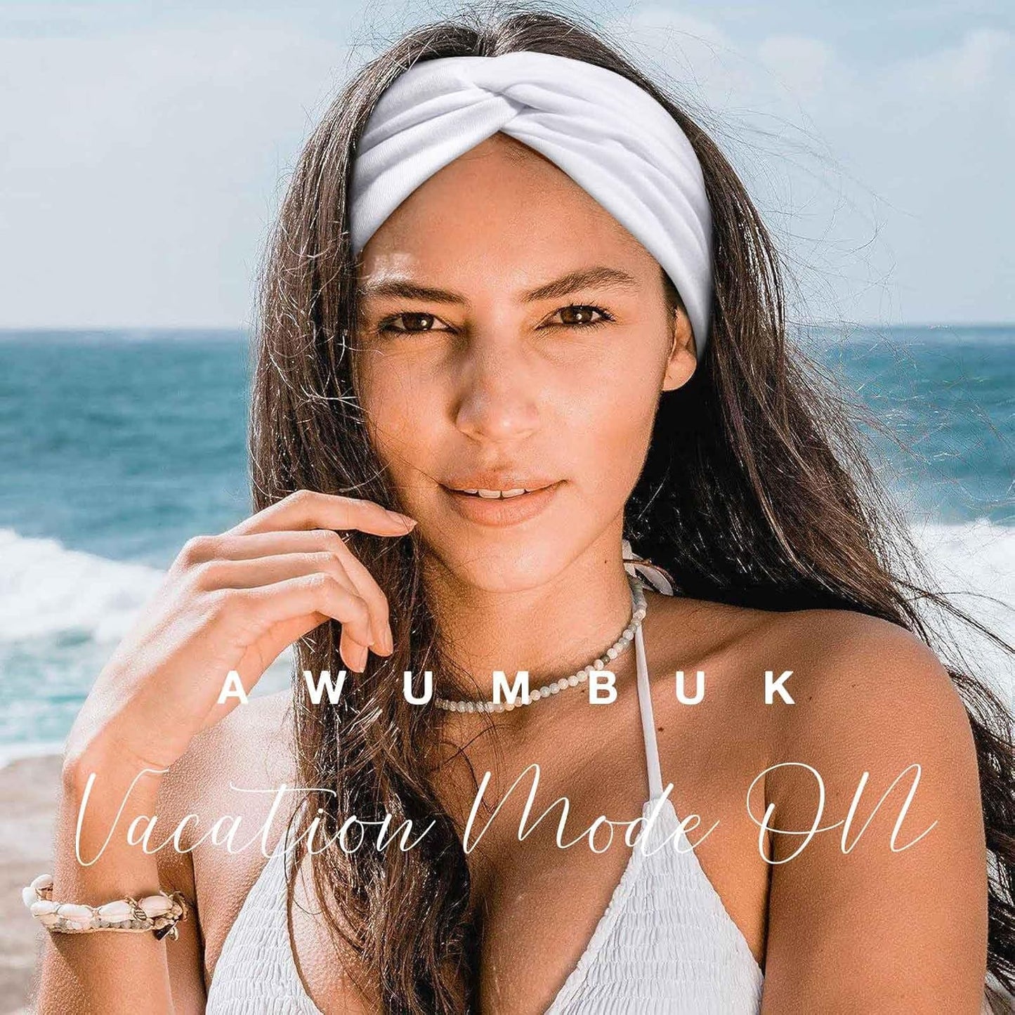 Wide Headbands for Women Knotted No Slip Head Bands Soft Turban Headband Hair Accessories Boho African Solid Color Head Wraps for Women Yoga Workout Pack of 6（Brown）