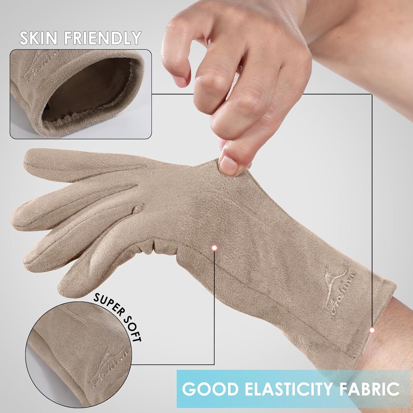 Achiou Women Winter Touchscreen Gloves Soft Comfortable Thermal Elastic Stretch Texting Glove for Traveling, Cycling, Running