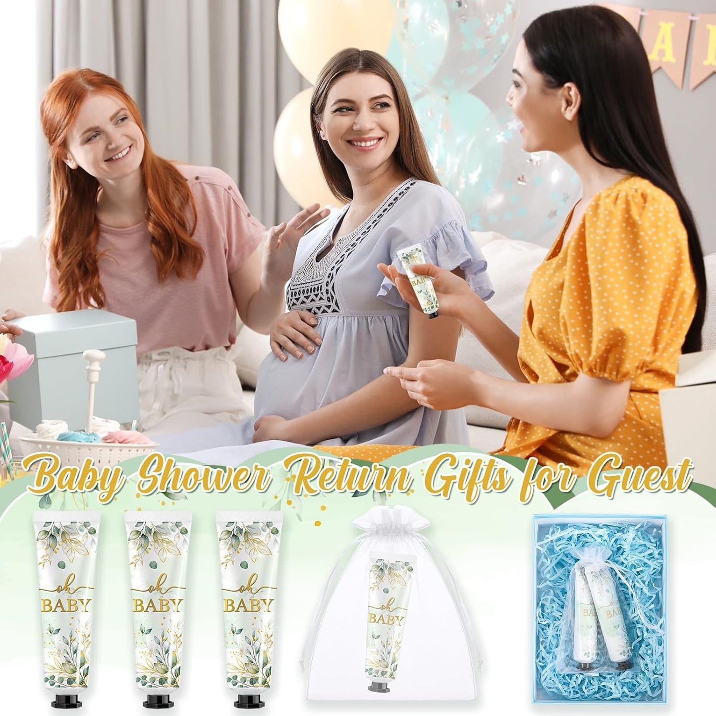 48 Sets Sage Greenery Hand Cream Gifts Bulk Baby Shower Hand Cream Travel Size Lotion Bulk Fall Thanksgiving Party Supplies Favors Birthday Wedding for Guest