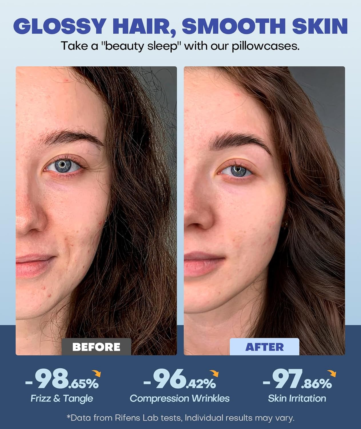 Ice Cooling Pillowcase for Hot Sleepers, Instantly Cool, Stays Cold All Night, Softer Than Silk Pillow Cases, Pillow Covers with Invisible Zipper, Gift for Men & Women - King Size, Mint Blue (1 Pack)