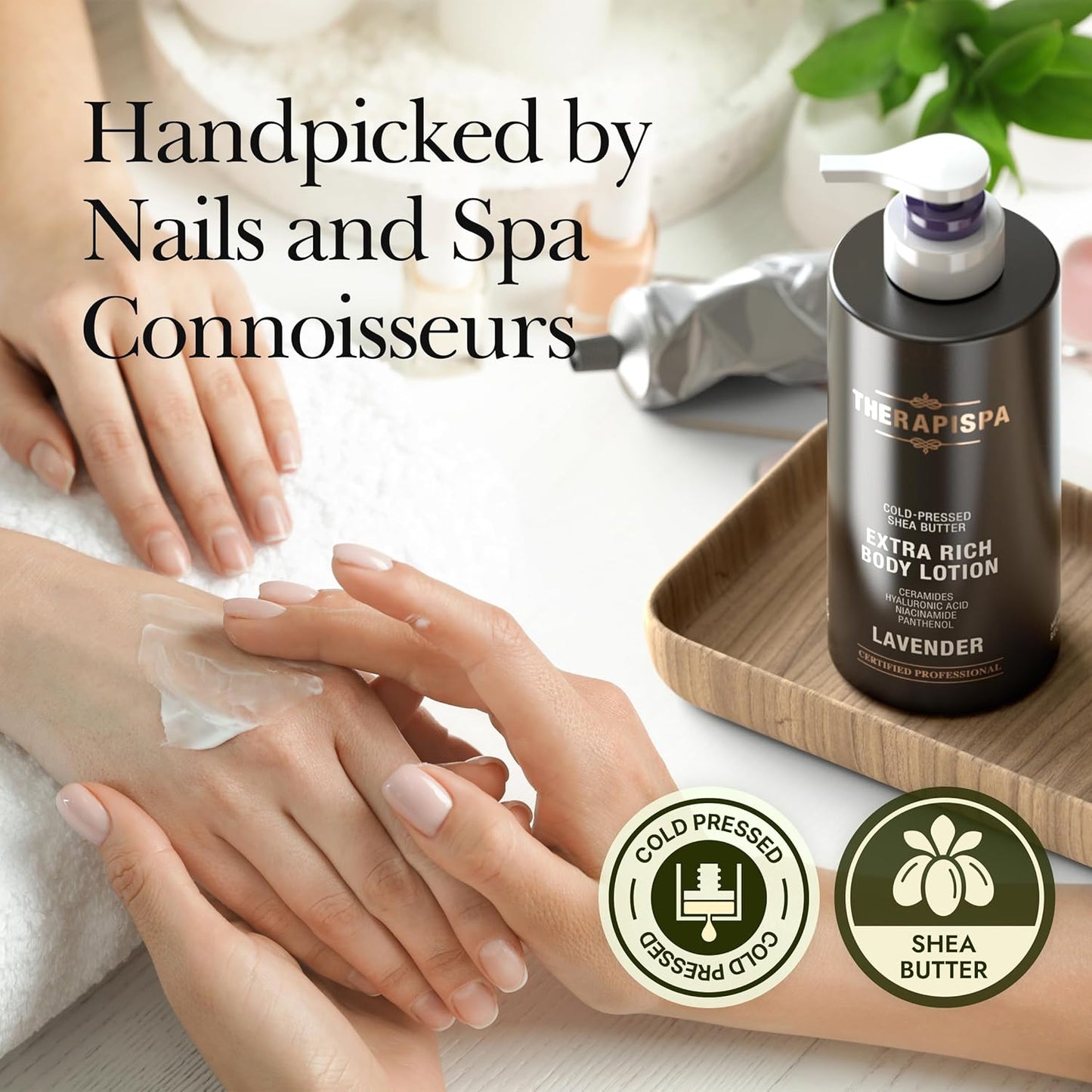 THERAPISPA Scented Body Lotion for Women – Nourishing & Hydrating Moisturizer with Shea Butter, Ceramides & Panthenol to Comfort & Restore Dry Skin (White Tea, 17.0 fl oz)