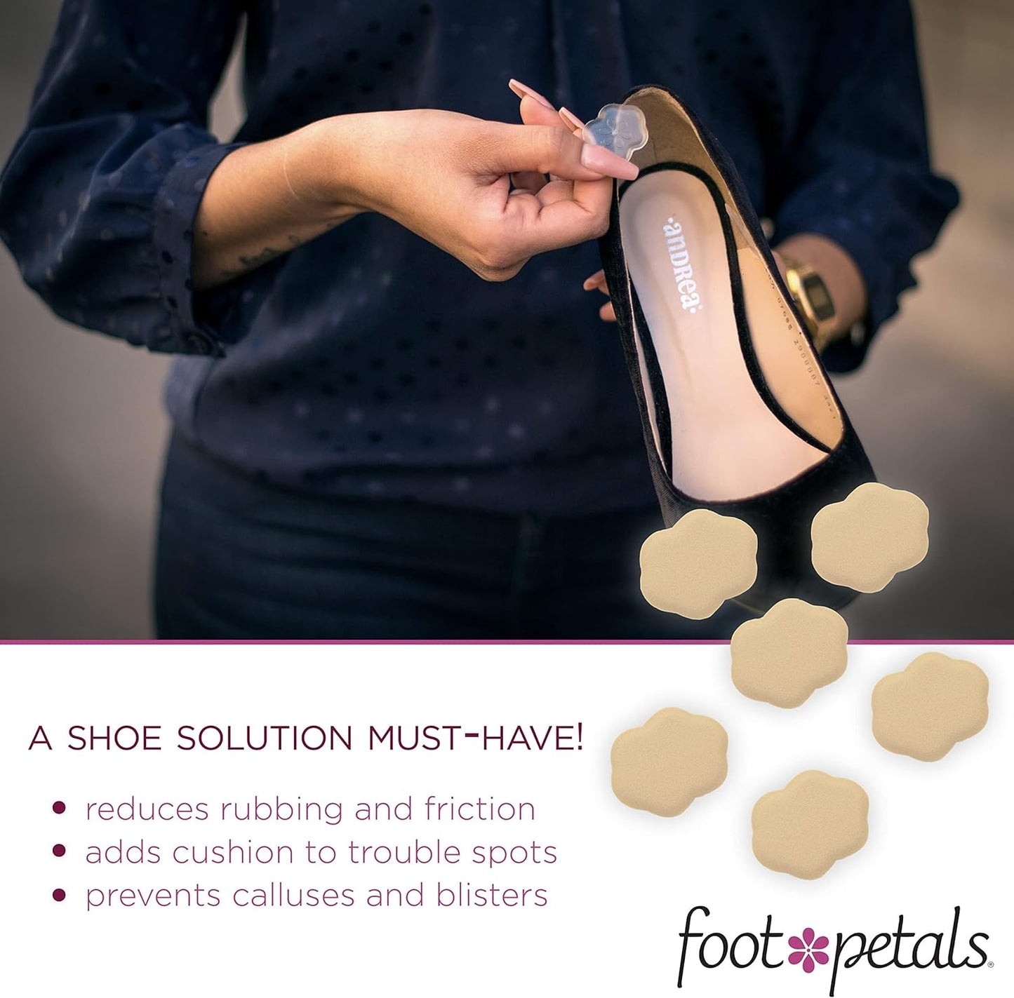 Foot Petals Spot Dot Cushion, Pressure Point Solution for Blister Relief, Rub Protection, Women's Heels, Pumps, Flats