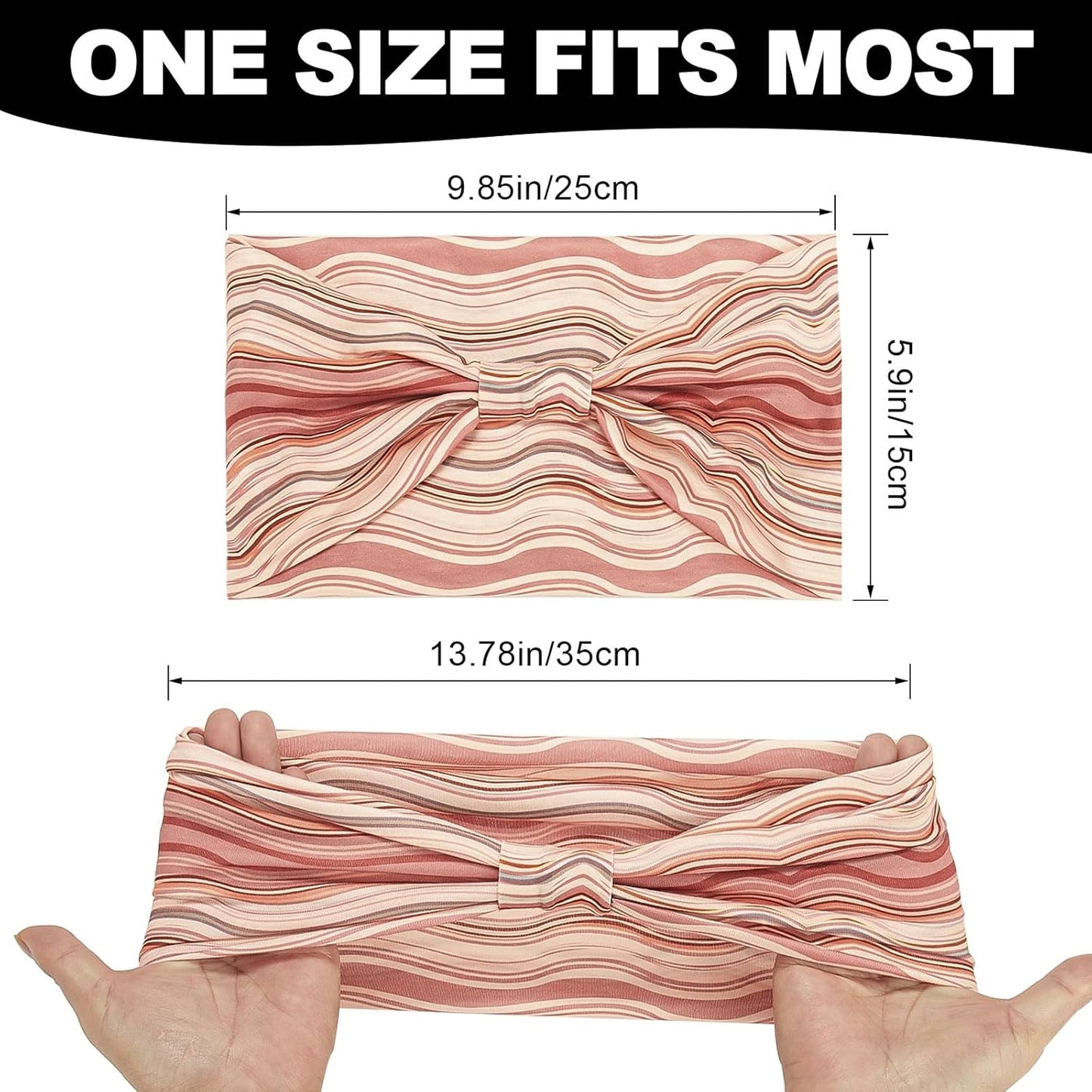 Cobahom 6Pcs Wide Headbands for Women Non Slip Soft Fabric Hair Wrap Boho Head Bands Elastic Sport Hair Bands for Workout Yoga Running (Geometric Elements)