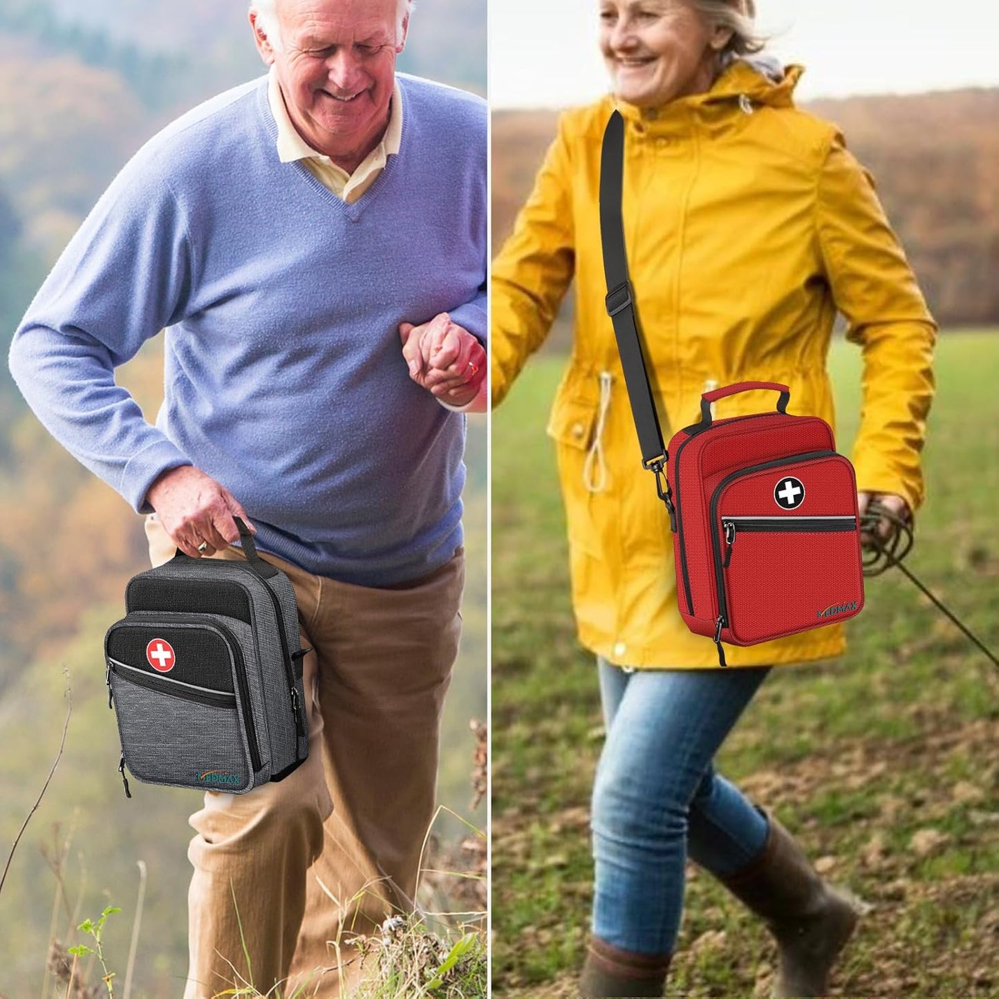 Insulin Cooler EpiPen Carrying Case Insulated, Travel Medication Diabetes Supplies Organizer Bag with Shoulder Strap for Asthma Inhaler, Auvi-Q, Allergy Medicine Essentials (Red)