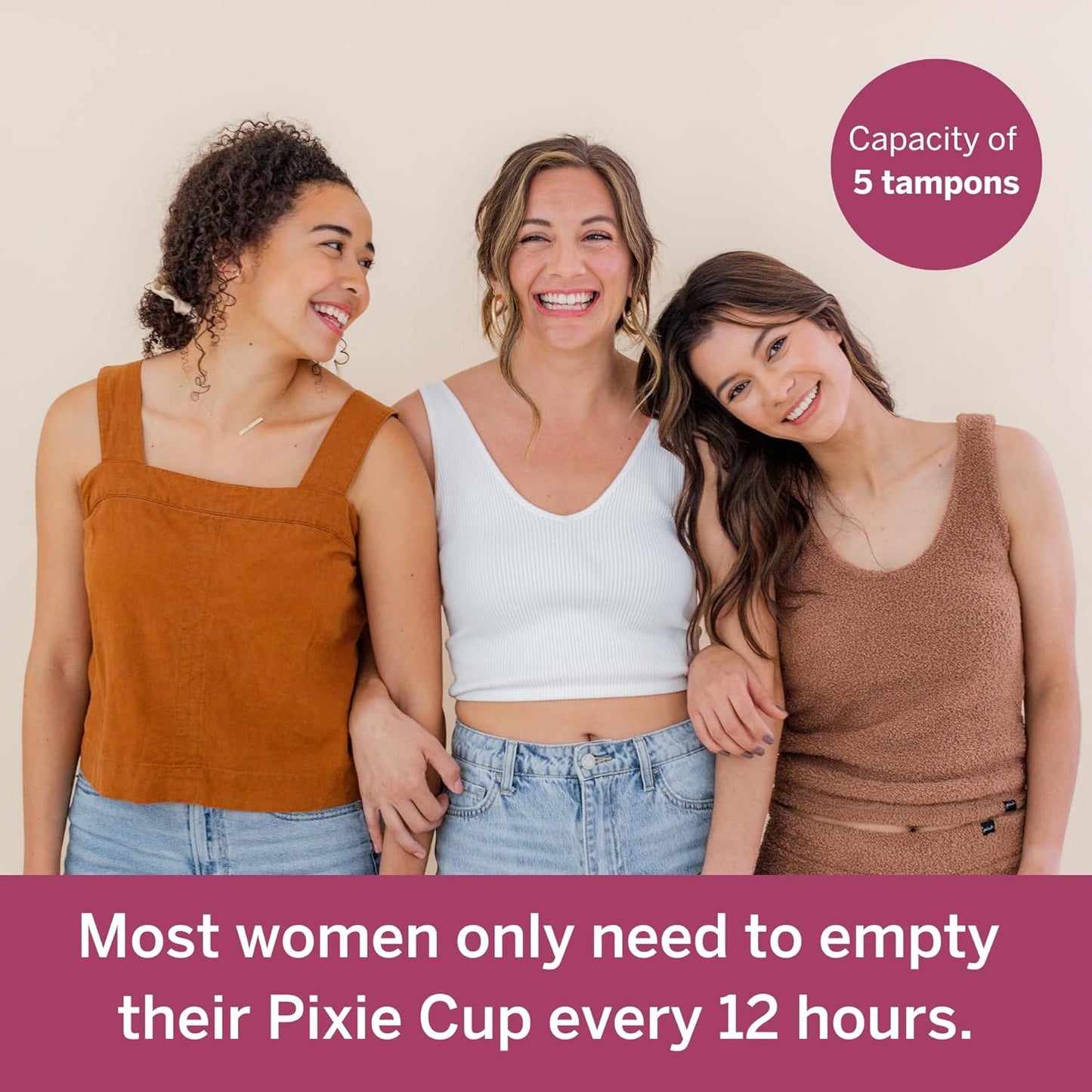 Pixie Menstrual Cup - No Metals or Toxins - Ranked 1 for The Most Soft Reusable Period Cup - Wear 12 Hours - 100% Medical-Grade Silicone - Tampon Alternative (Plum, Large)