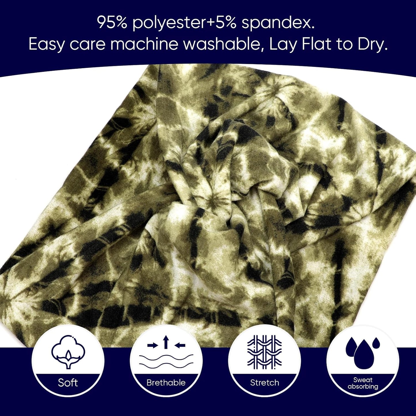 DRESHOW 4 Pack Turban Headbands for Women Wide Vintage Head Wraps Knotted Cute Hair Band Accessories