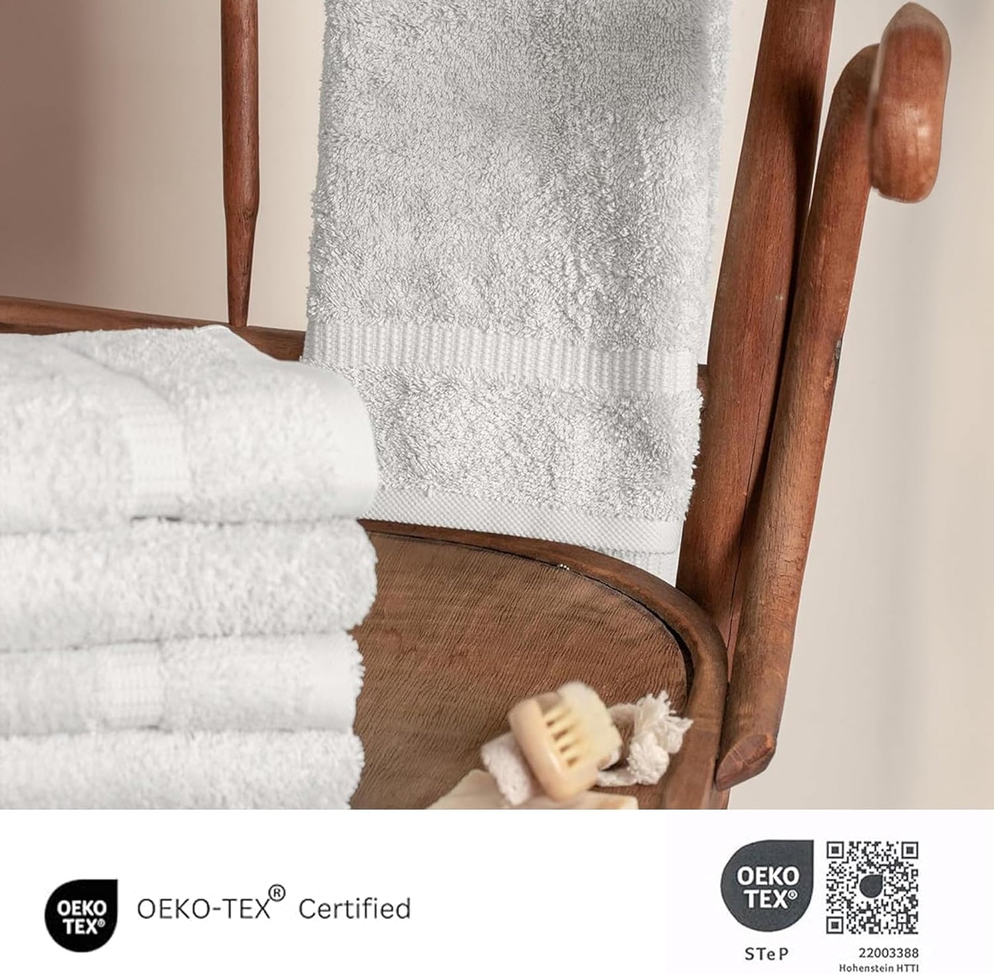 SALBAKOS 100% Turkish Cotton Hand Towel Set of 6 16x30 inch | Heirloom Quality | Hotel & Spa Collection | Ultra Soft, Super Absorbent, Long Lasting Hand Towels | Made in Turkey (Ivory, 6 Hand Towels)