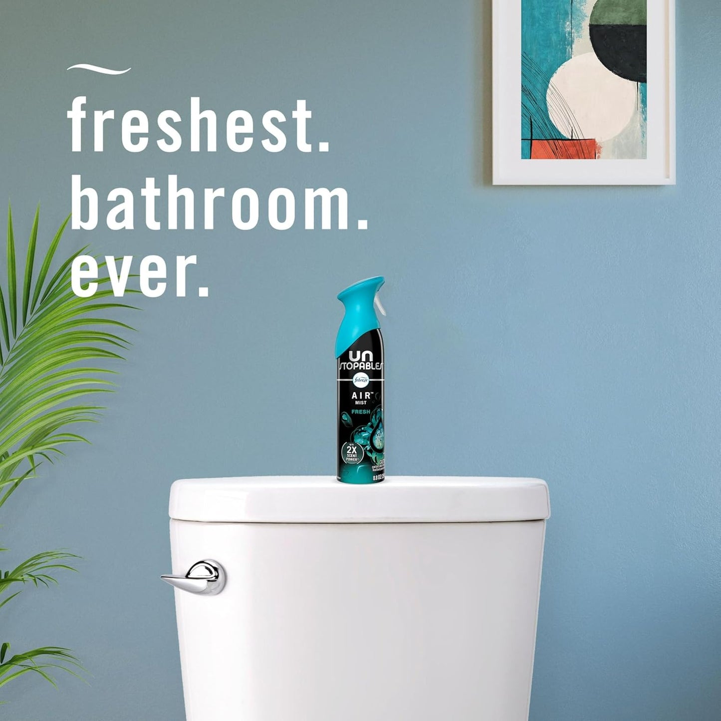 Febreze Air Freshener Spray, Unstopables Fresh, Odor Fighter for Strong Odor, 8.8 Oz, Pack of 6