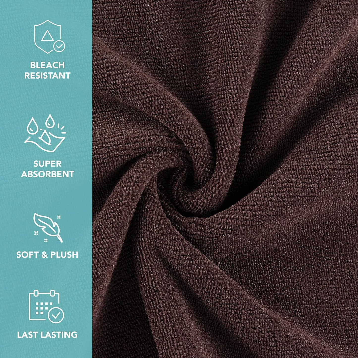 Arkwright Bleach Proof Salon Towels Bulk - Pack of 24 - Ultra Soft, Gentle Microfiber, Highly Absorbent & Quick Dry Spa Facial Towel for Hair Stylist, Nail Shop, and Esthetician, 16 x 27 in, Brown