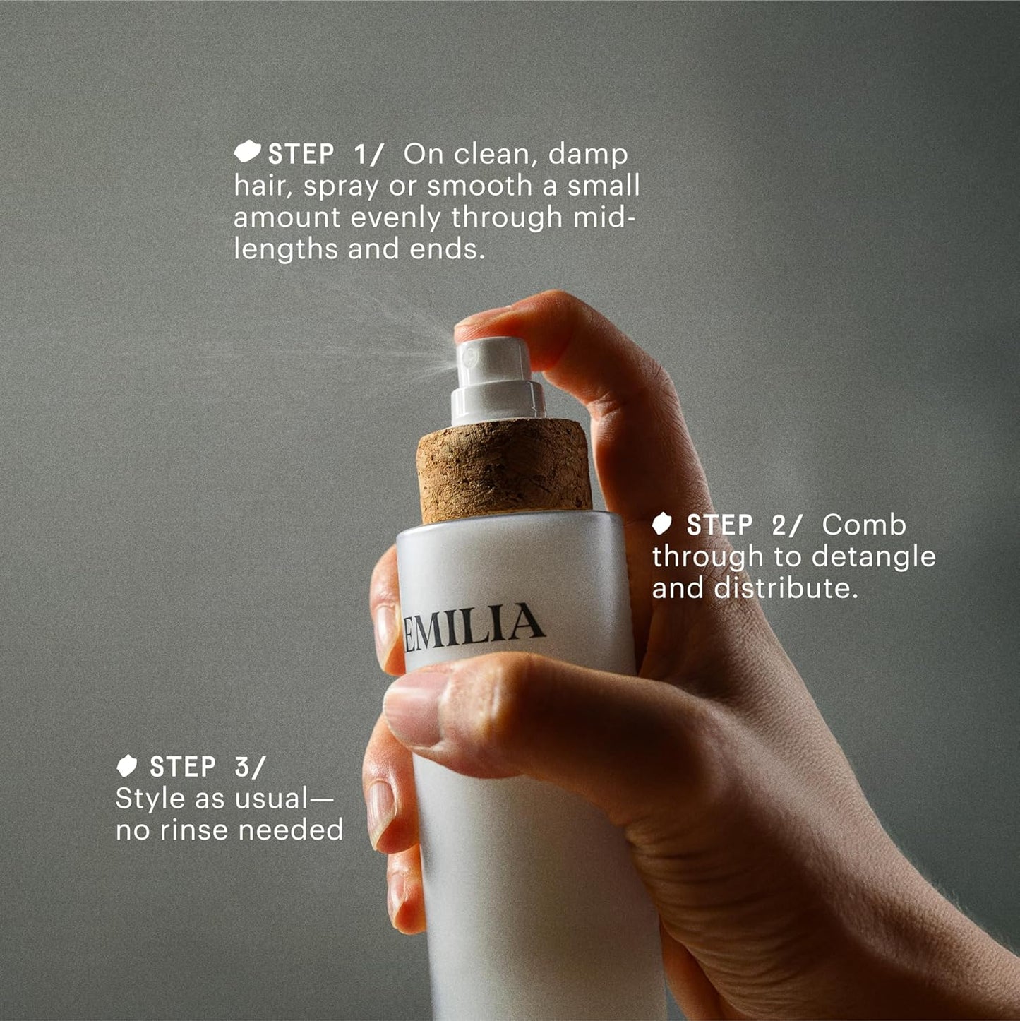 REMILIA Rice & Shine Leave-In Conditioner Spray for Frizzy Hair – Lightweight Rice Protein Hair Mist – Heat Protectant up to 450°F, Detangling & Softening, Vegan & Color-Safe – Made in USA 6.7 fl oz