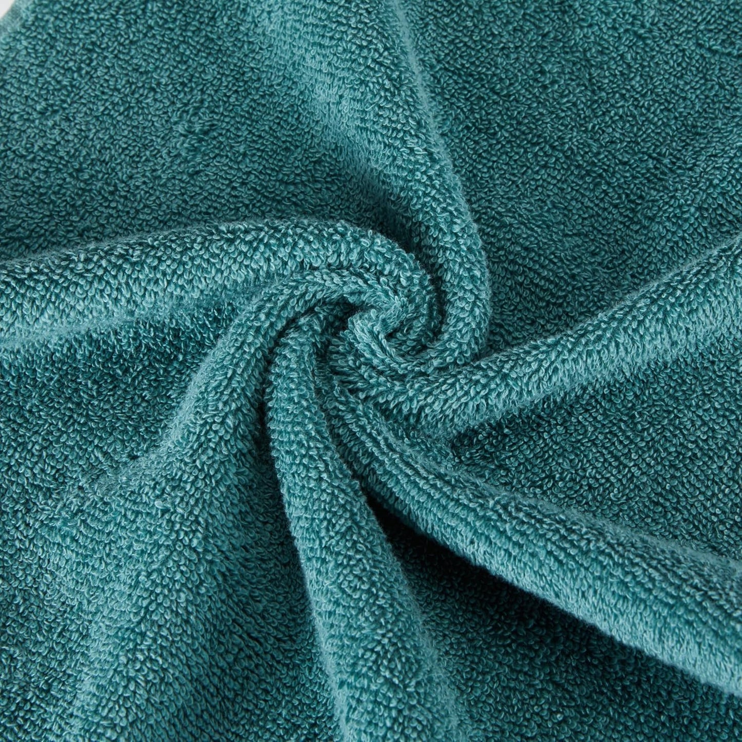 Amazon Basics Fade-Resistant 100% Cotton Hand Towel, 6 Pack, 16"x26", Teal Green