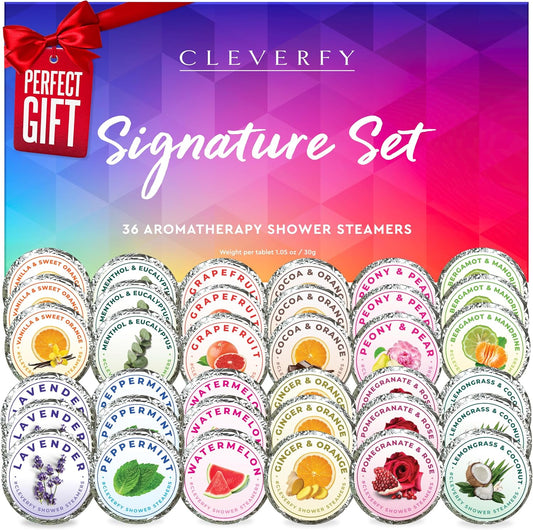 Cleverfy Shower Steamers Aromatherapy – Stocking Stuffers for Women, Teens and Wife – Christmas Gifts for Women and Teen Girls – White Elephant Gifts for Adults – 36 Tablets