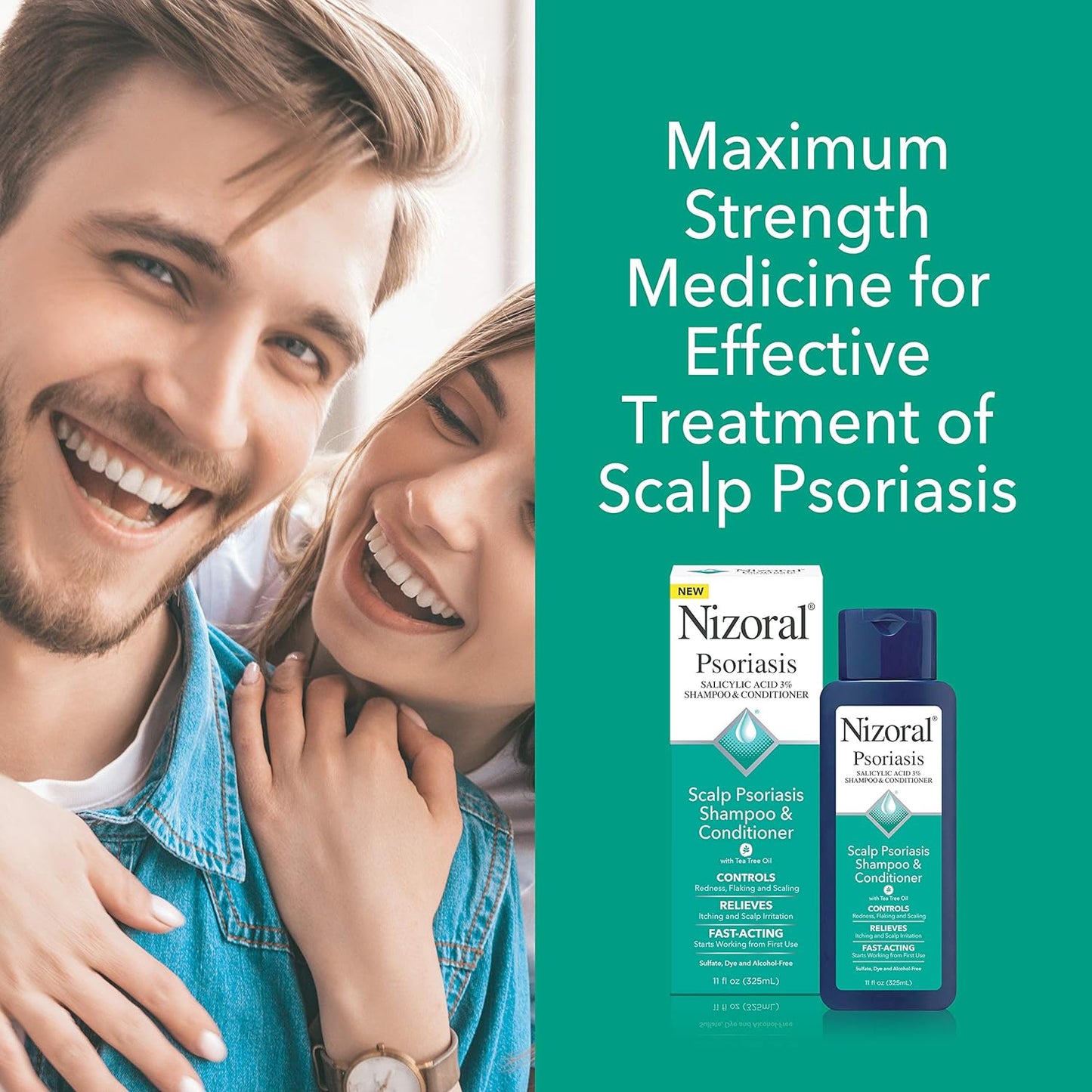 Nizoral Psoriasis Shampoo & Conditioner - Effective Scalp Psoriasis Treatment, 11 Ounce (Pack of 2)