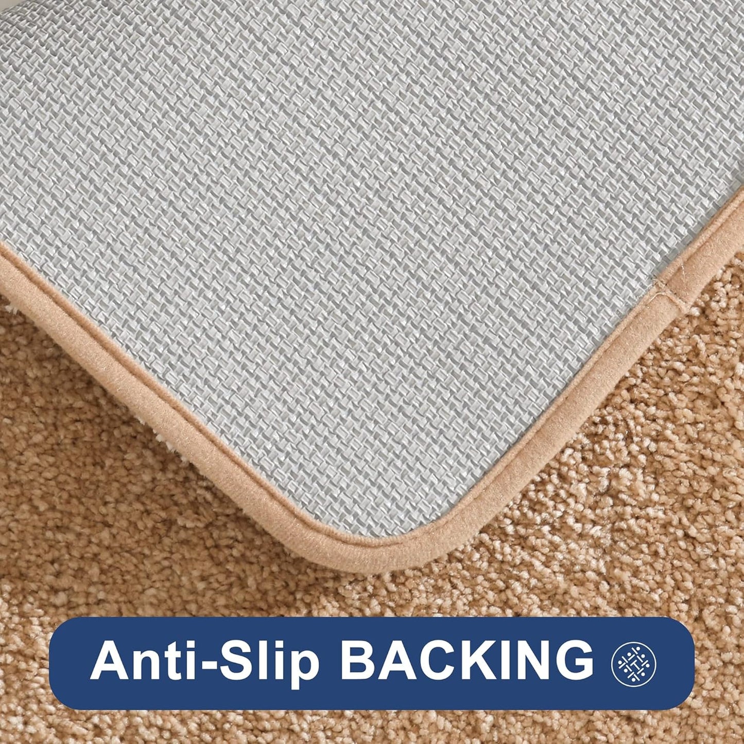 COSY HOMEER Extra Thick Bath Rugs for Bathroom - Anti-Slip Bath Mats Soft Plush Yarn Shaggy 100% Strong Mirco Polyeste Mat Living Room Bedroom Mat Floor Water Absorbent(Beige,16x24 - Inches)