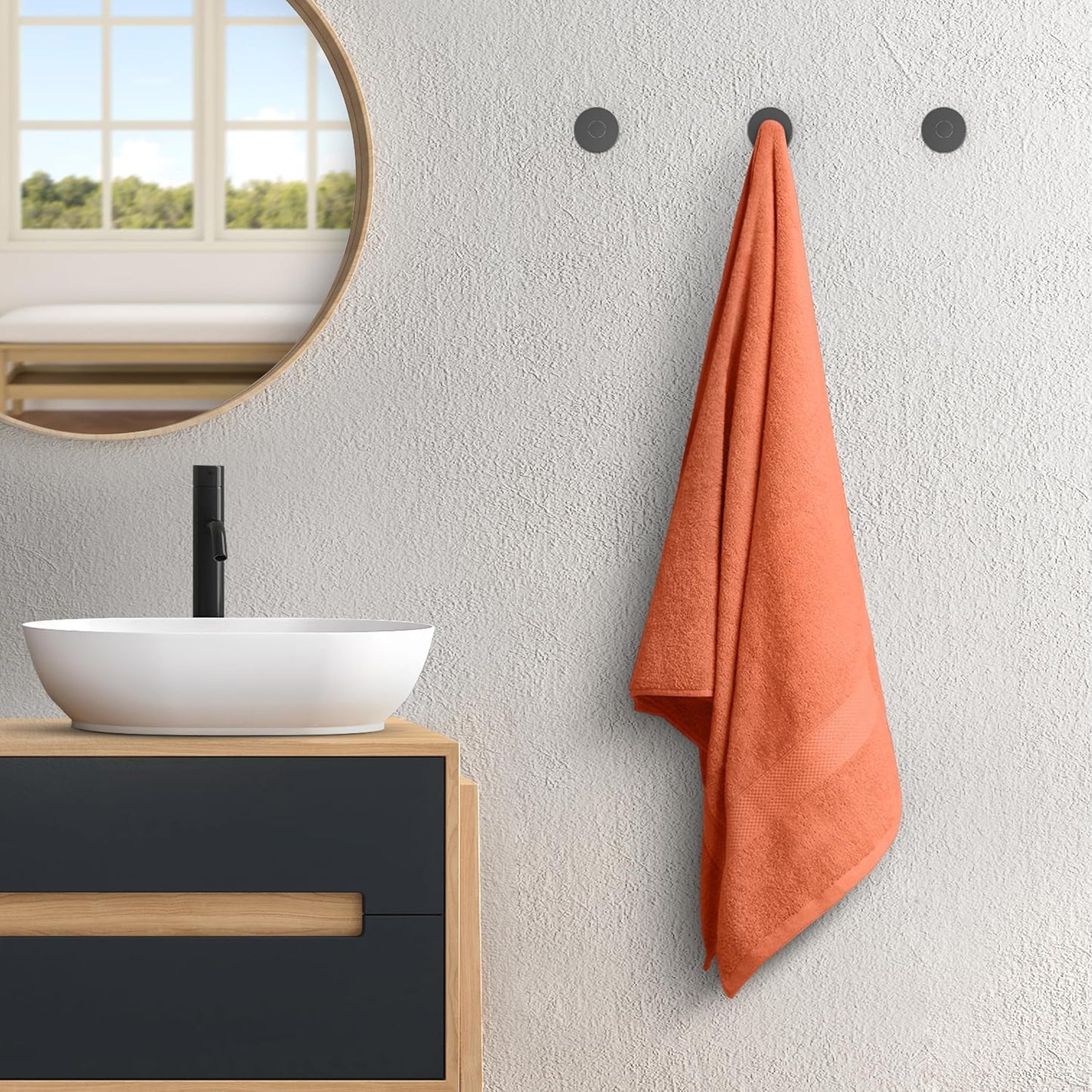 Avalon Towels Orange Bath Towels Set of 4 pcs (27x54 inches), 100% Cotton Towel Absorbent and Quick Dry Orange Towel for Bathroom, Super Soft and Perfect for Daily Use