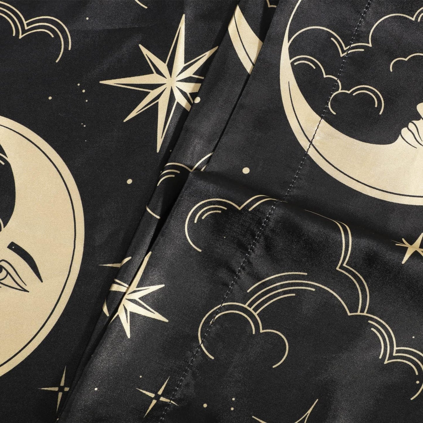 EXQ Home Satin Pillowcase for Hair and Skin - Black Printed Silk Body Pillowcase 20x54 inches - Body Pillow Cases with Envelope Closure, Gifts for Women Men