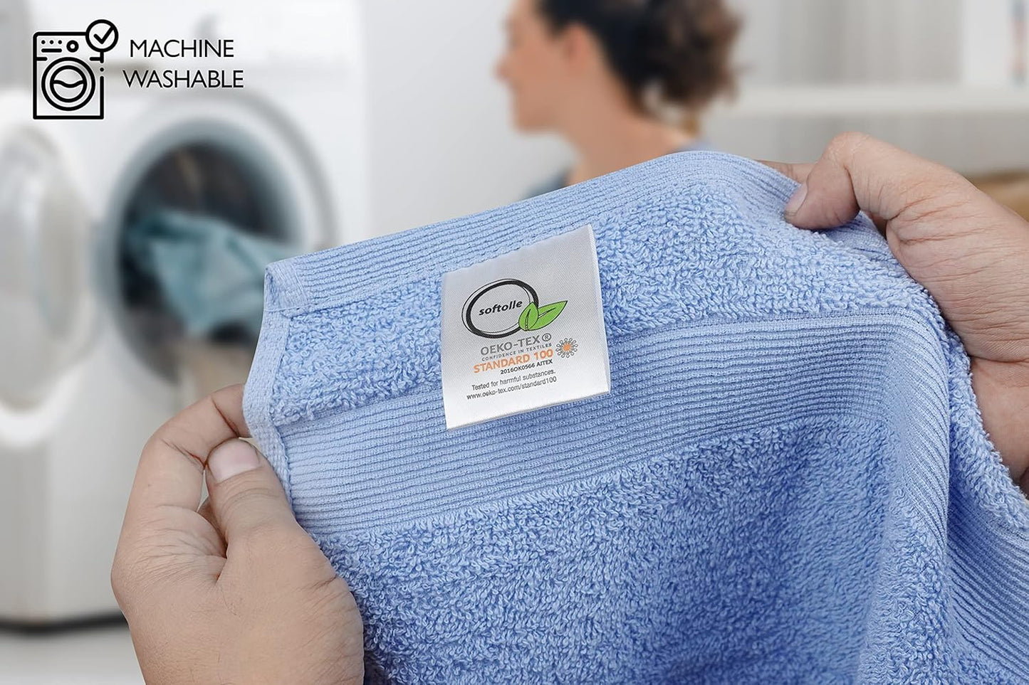 Premium Wash Cloths Pack of 12 (13" x 13") 100% Ring Spun Cotton | Luxury Washcloths | Ultra Soft Face Towels | Highly Absorbent Wash Cloths for face (Sky Blue)