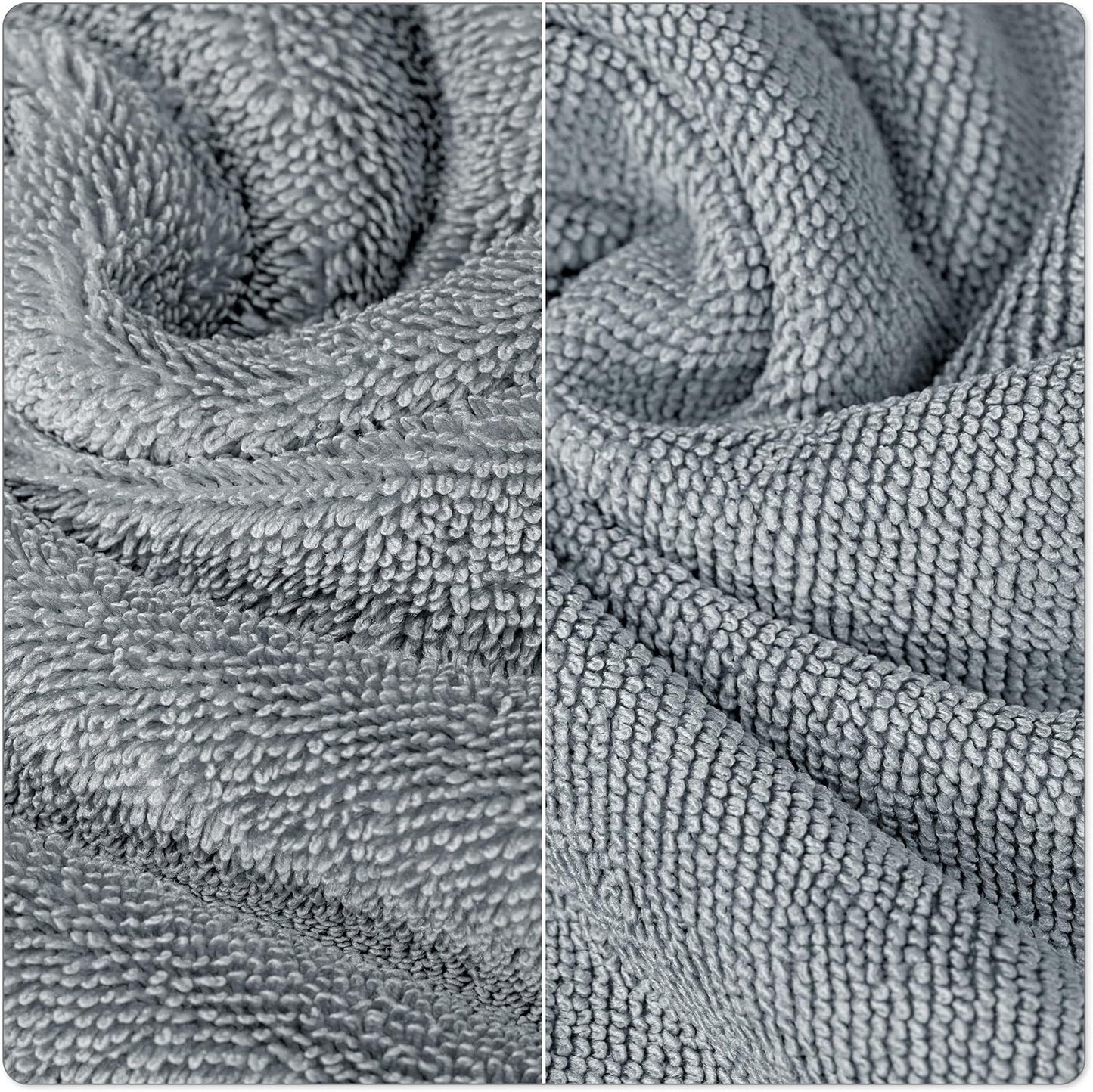 POLYTE Ring Spun Microfiber Oversize Quick Dry Lint Free Bath Towel, 60 x 30 in, Pack of 2 (Gray)