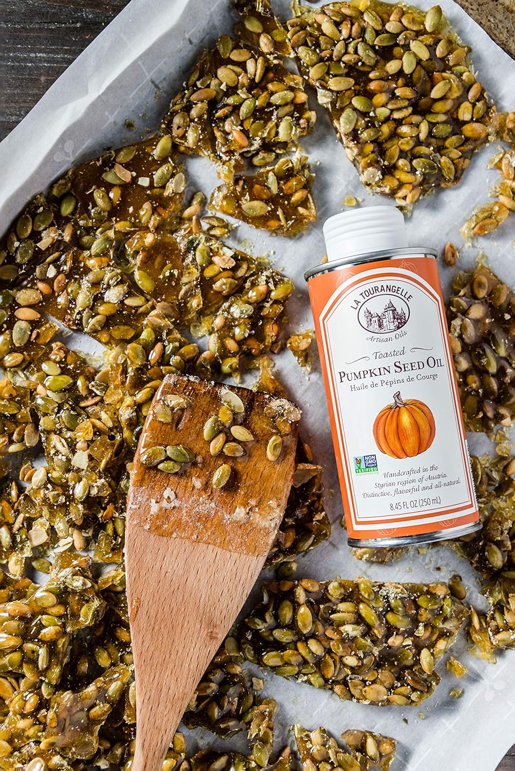 La Tourangelle Toasted Pumpkin Seed Oil and Roasted Pistachio Oil Bundle | Nutty Flavored Oils for Cooking, Baking, Salads, 8.45 fl oz Each