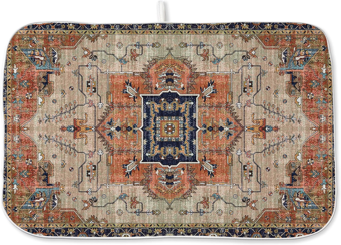 Aztec Dish Drying Mat for Kitchen Counter, 18x24 Inch Vintage Boho Style Absorbent Dish Drying Pad Heat Resistant Mat Coffee Bar Mat Dish Drainer Rack Mat