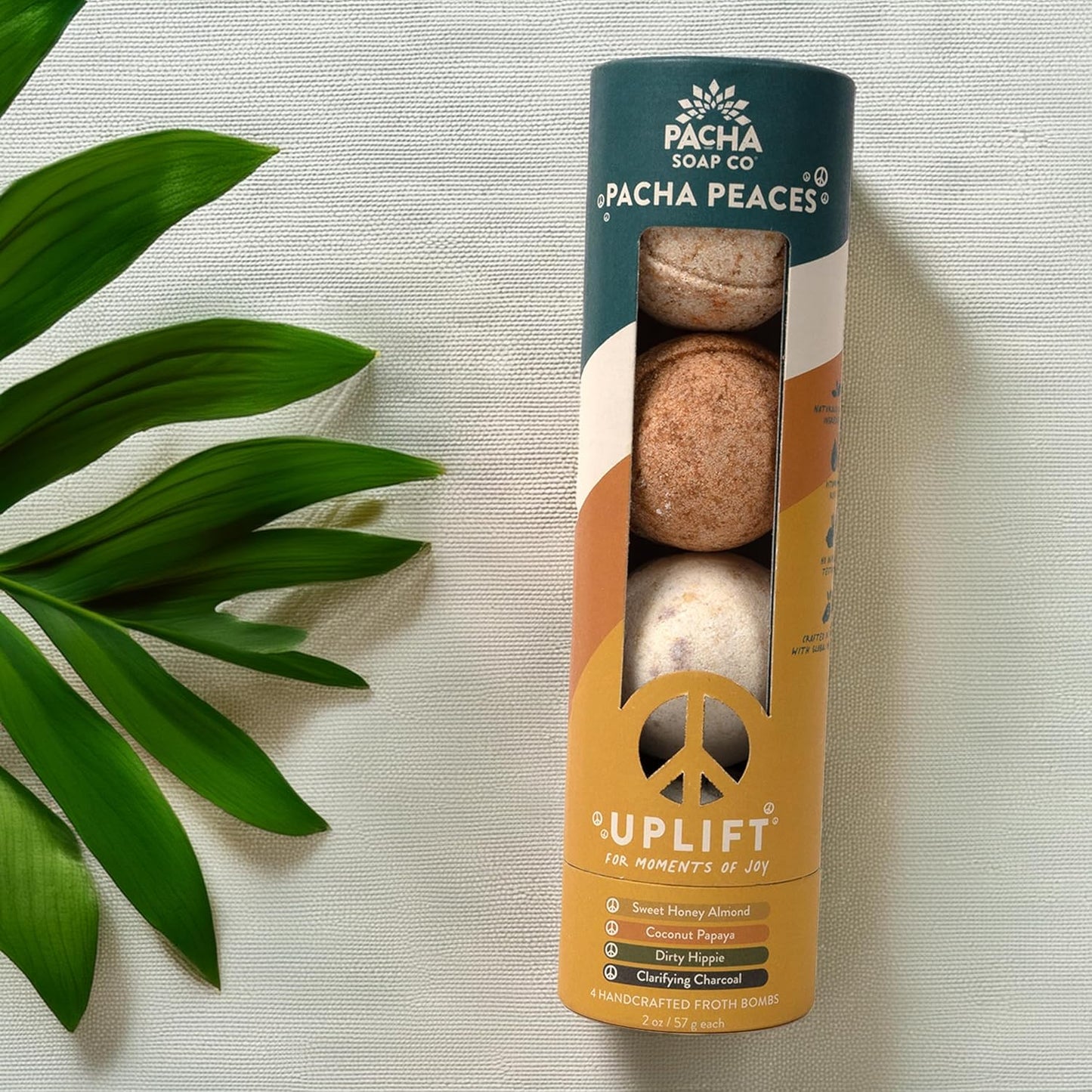 Pacha SOAP Froth Bath Bombs, Nourishing, Moisturizing, Pacha Peaces Variety, Naturally Derived & Handcrafted in The USA (2-Pack, 8 Pieces)