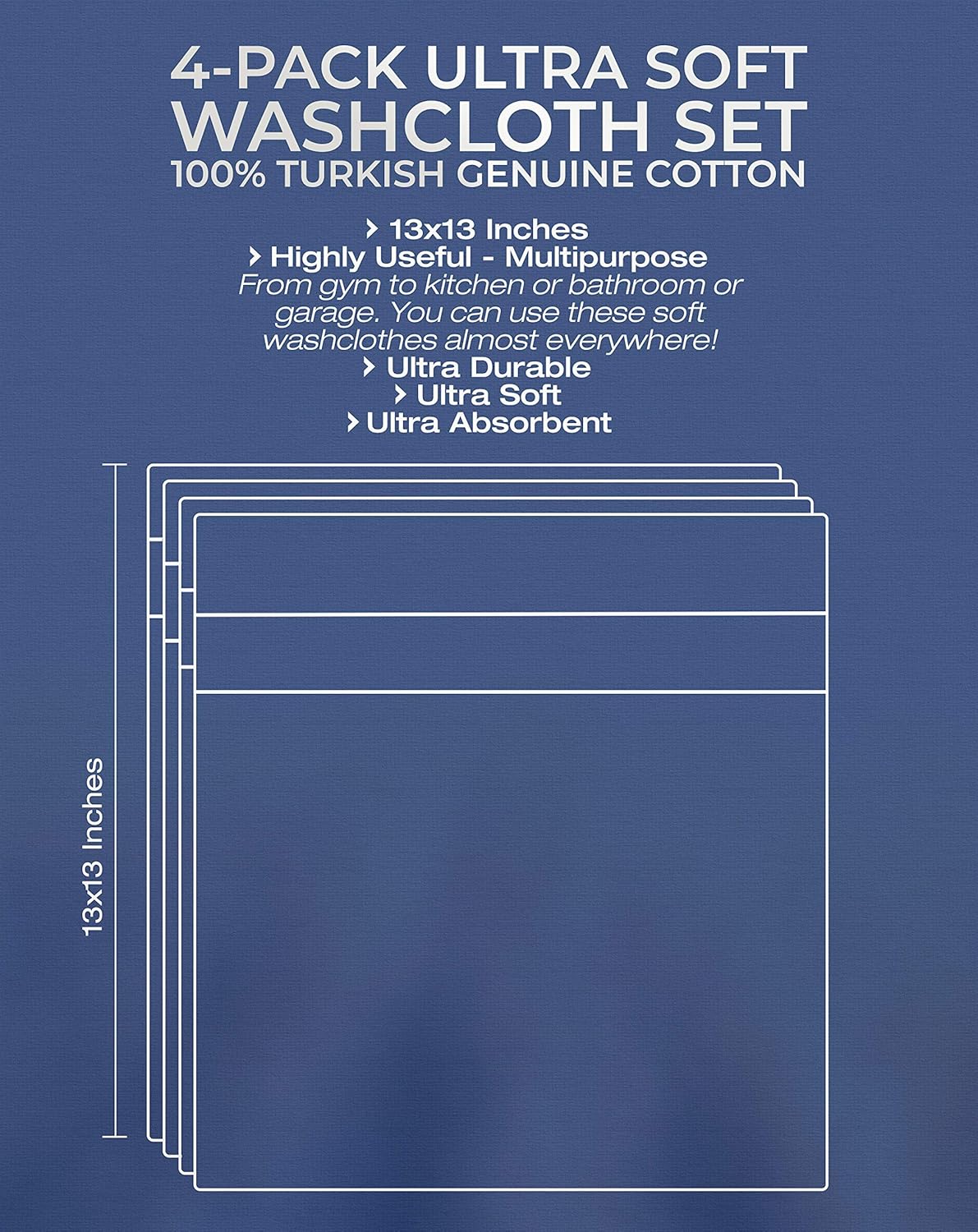 American Veteran Towel, 100% Cotton Turkish Washcloths for Bathroom Essentials 4 Pack, Soft Absorbent Wash Cloths Quick Drying Small Towels Washrags, Coral