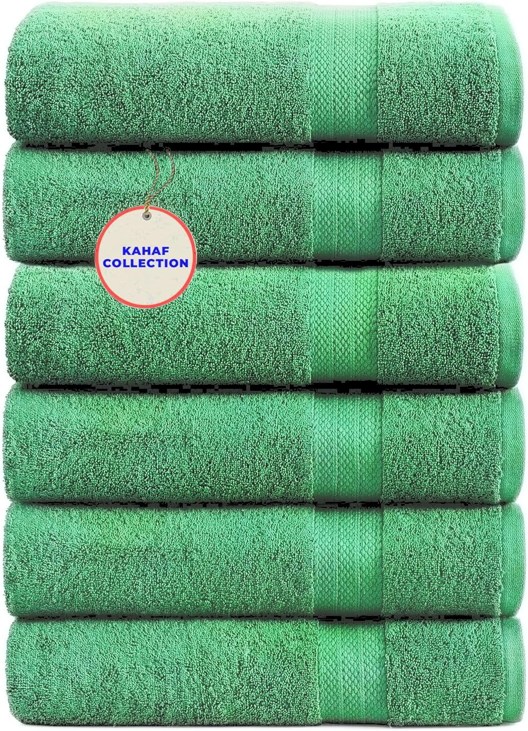 100% Cotton Bath Towels, 24x48 Pack of 6 Towels, Quick Dry, Highly Absorbent, Soft Feel Towel, Gym, Spa, Bathroom, Shower, Pool, Luxury Soft Towels (Light Green, 24x48-6 Pack)