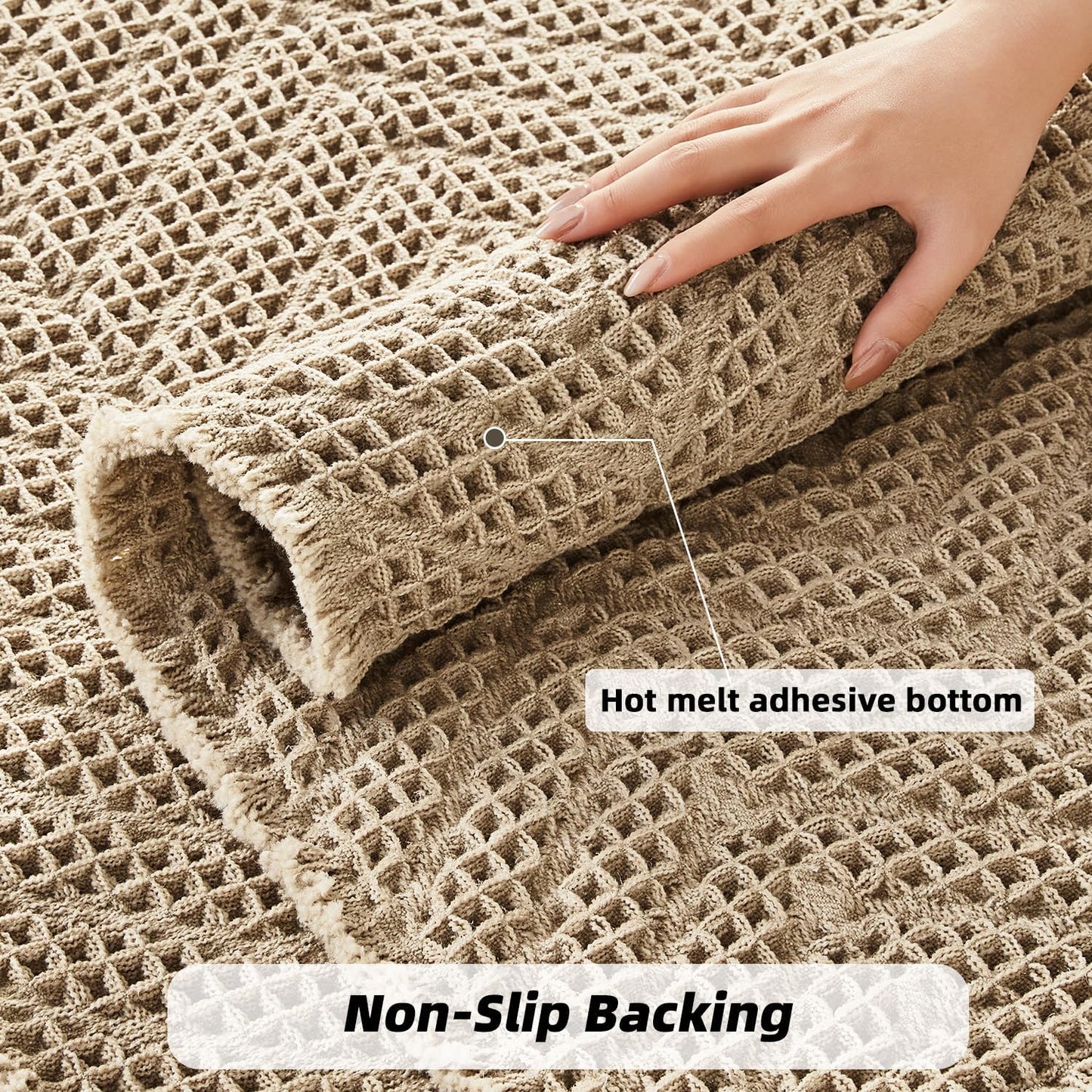 Bathroom Runner Rug Super Absorbent Non Slip Long Bath Mat Machine Washable Boho Bathroom Rugs Quick Dry Rug Runners for Hallway Bedroom Laundry Room,Brown, 2'x 6'(24" x 72")