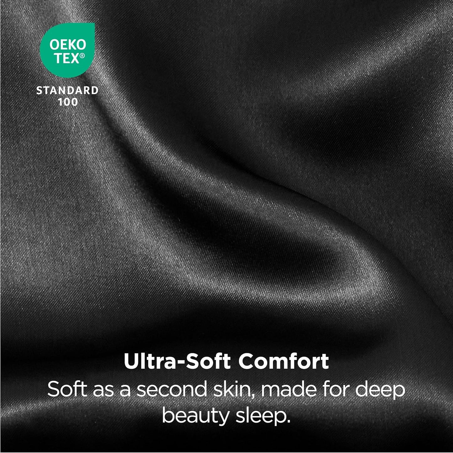 Bedsure Satin Pillowcase for Hair and Skin Queen - Black Silky Pillowcase 2 Pack with Envelope Closure, Similar to Silk Pillow Cases, Gifts for Women Men, 20x30 Inches, 2pcs